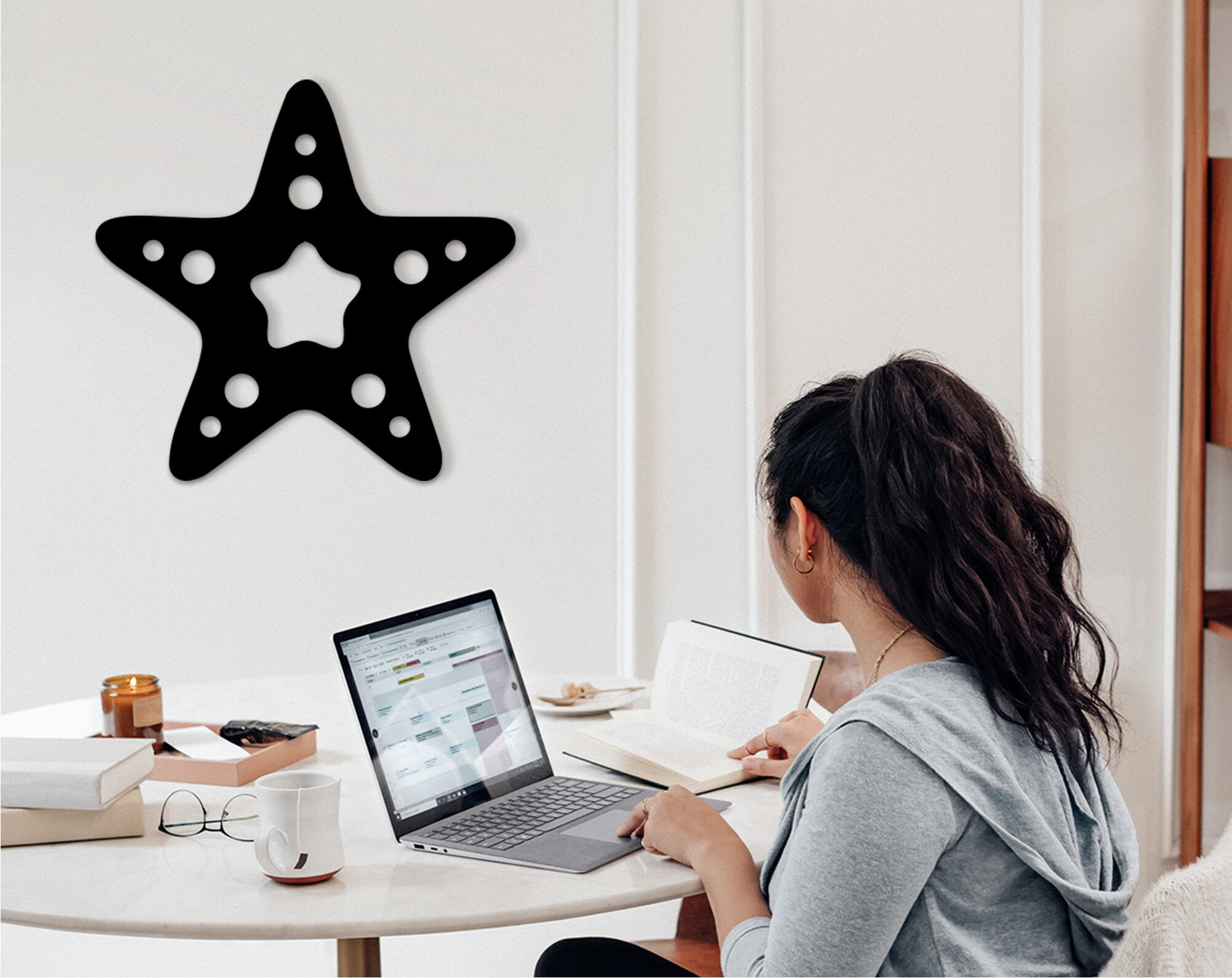 Starfish Wood Wall Decor: 3D Shadow Art