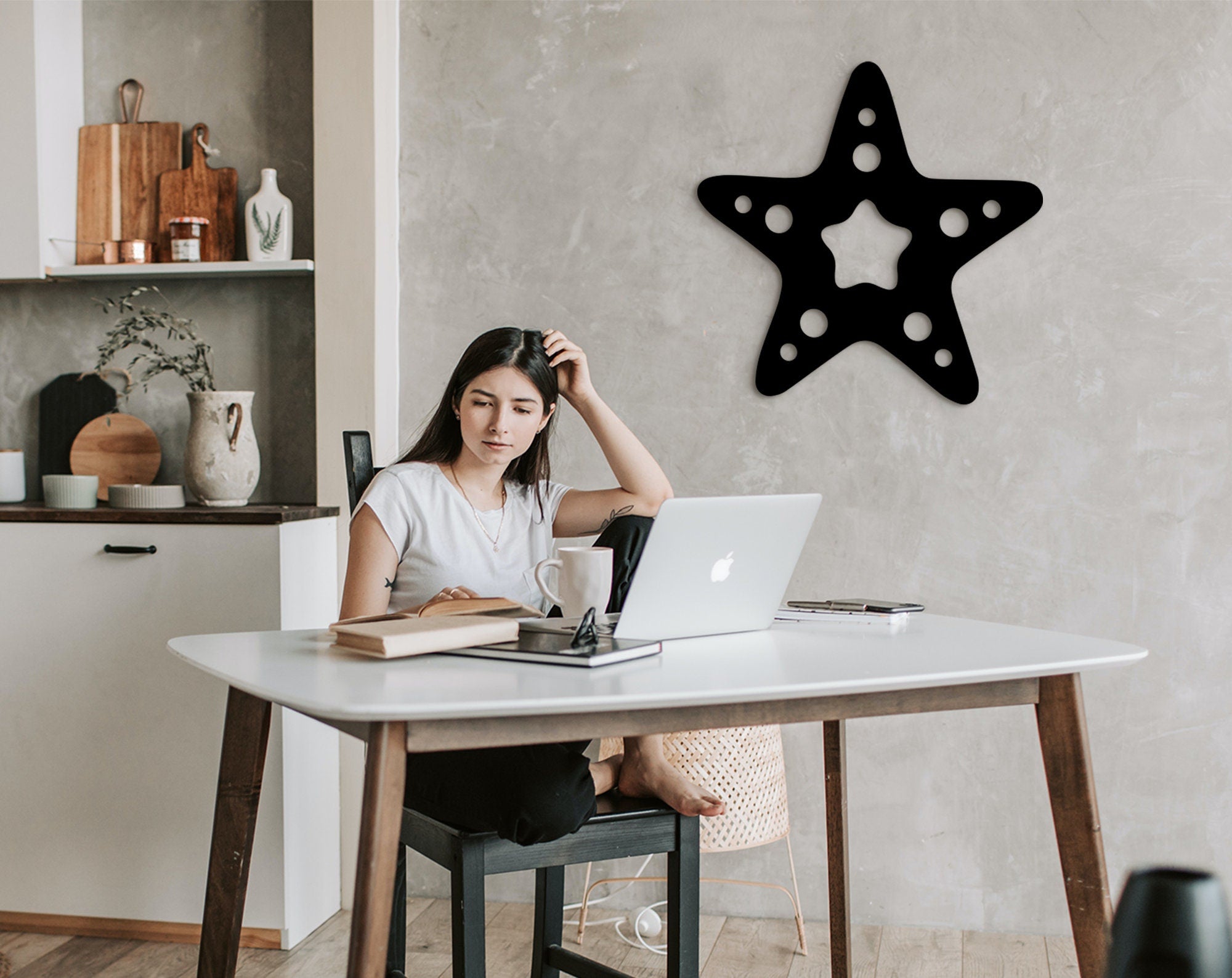 Starfish Wood Wall Decor: 3D Shadow Art