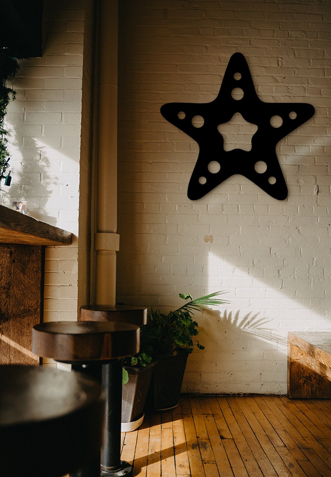 Starfish Wood Wall Decor: 3D Shadow Art