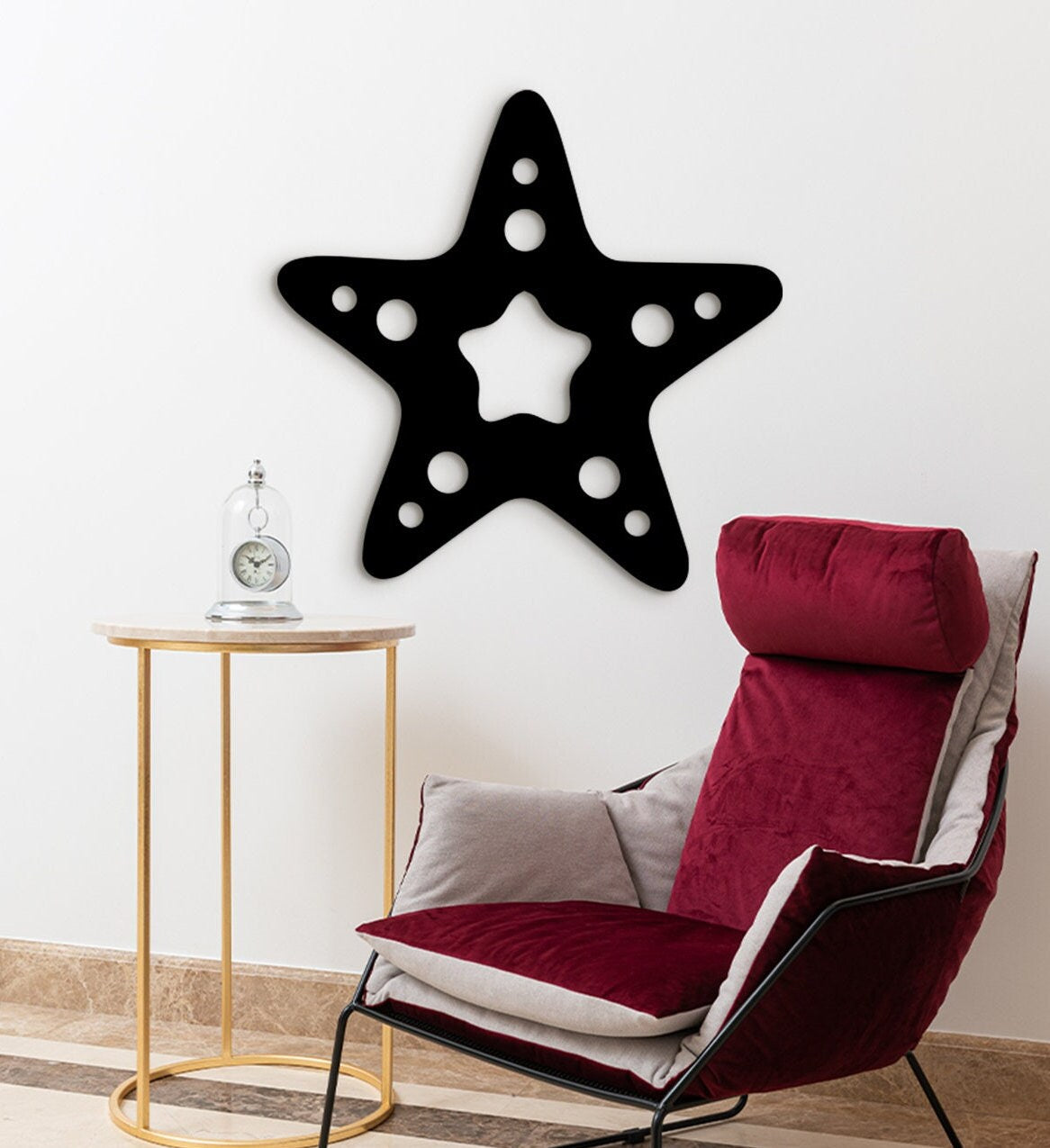 Starfish Wood Wall Decor: 3D Shadow Art