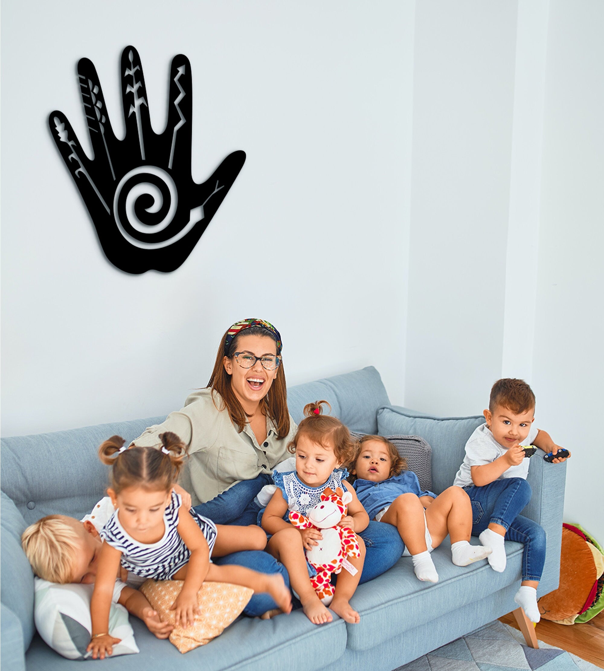 Hopi Hand Wood Wall Decor: Native American Art Hanging Sign