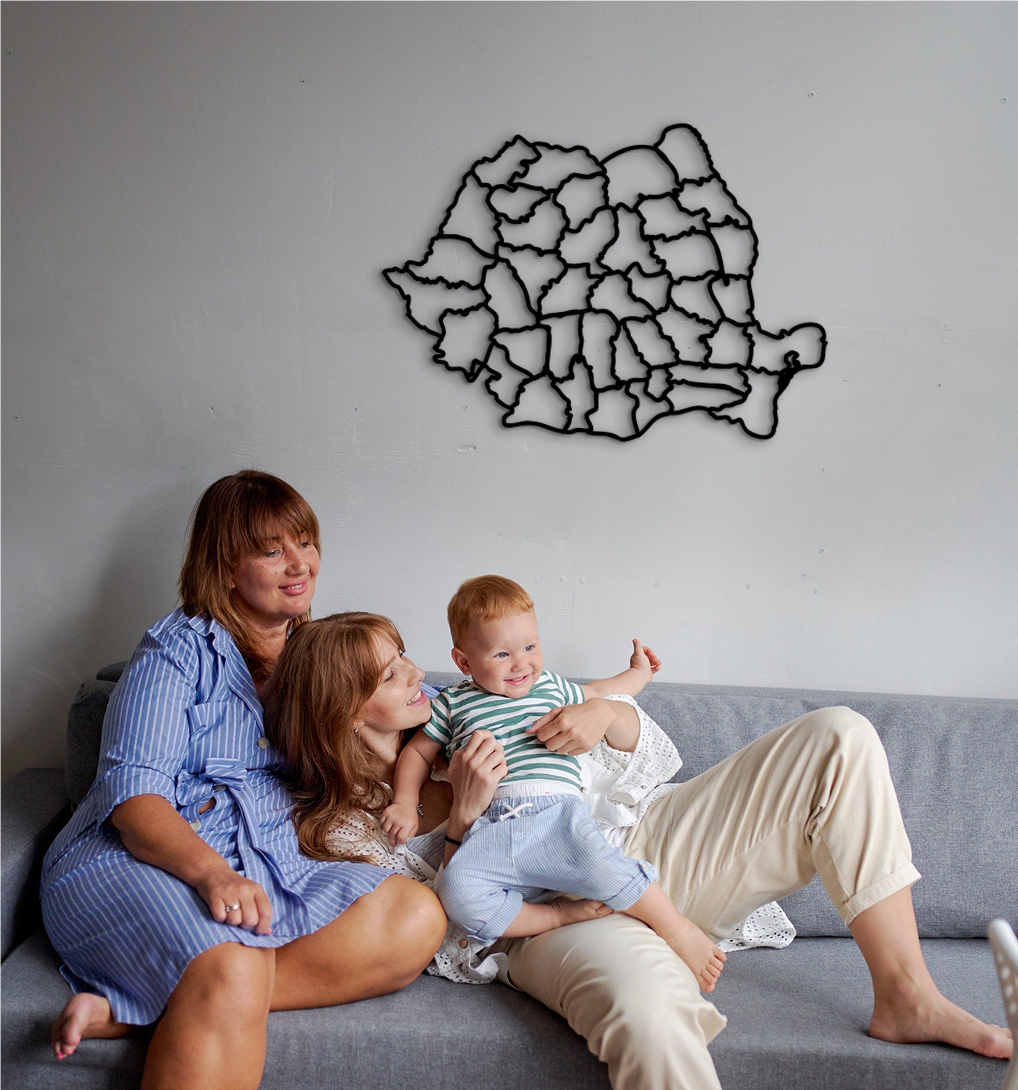 3D Wooden Romania Map: Laser Cut Wall Art