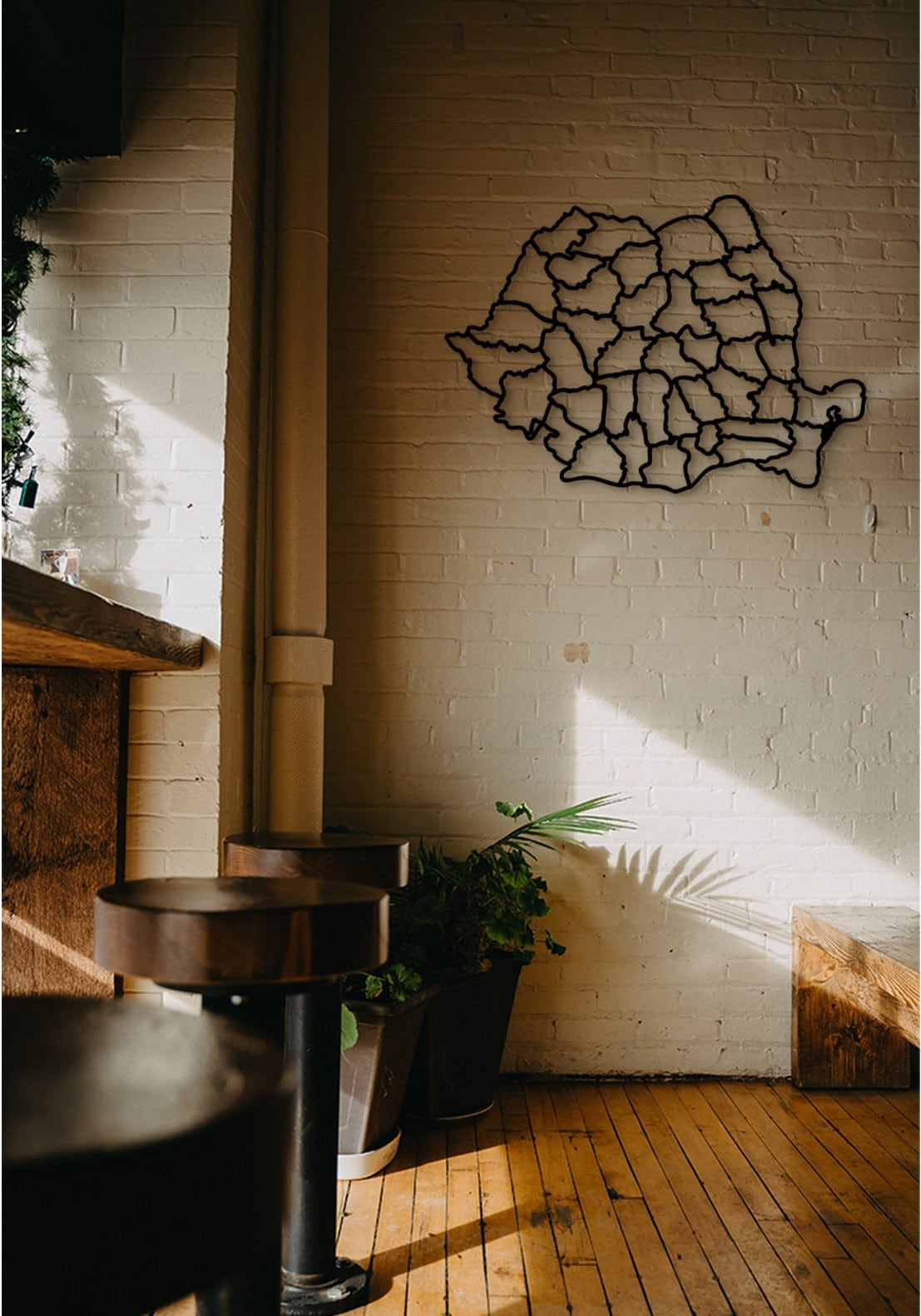 3D Wooden Romania Map: Laser Cut Wall Art