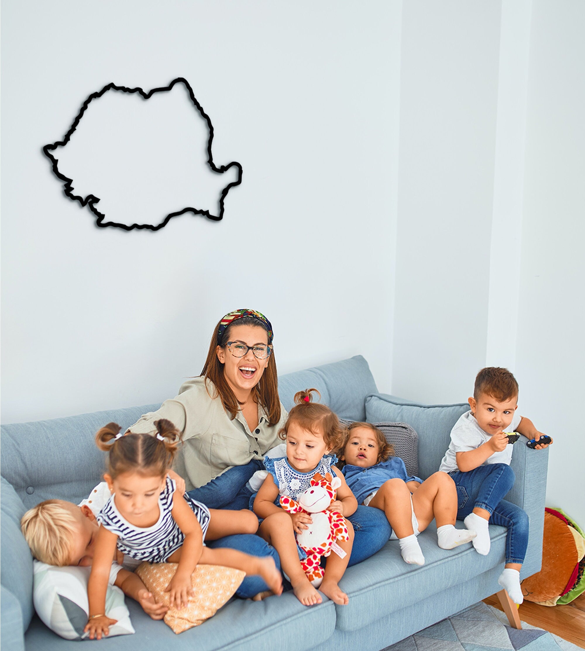 3D Wooden Romania Map Wall Art: Laser Cut Home Decor