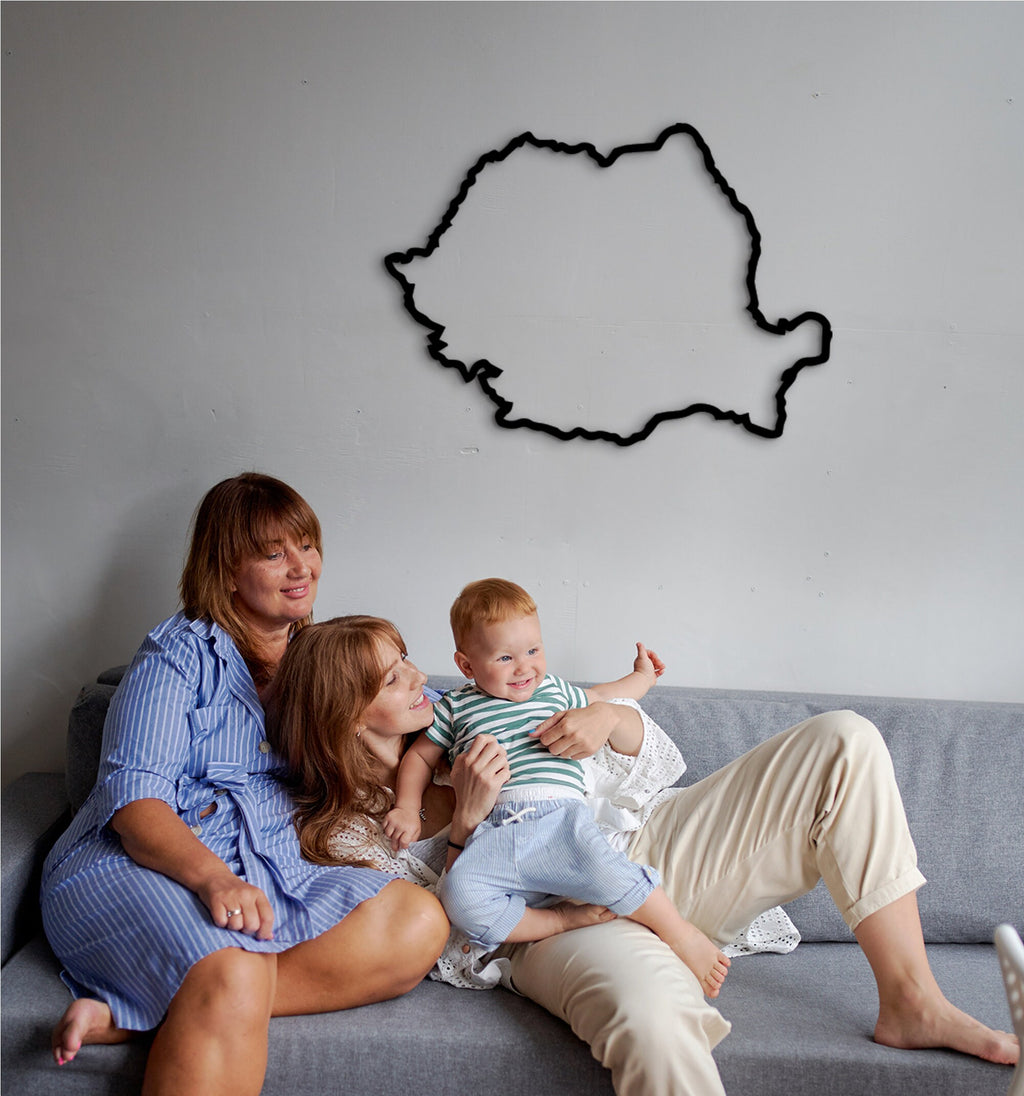3D Wooden Romania Map Wall Art: Laser Cut Home Decor