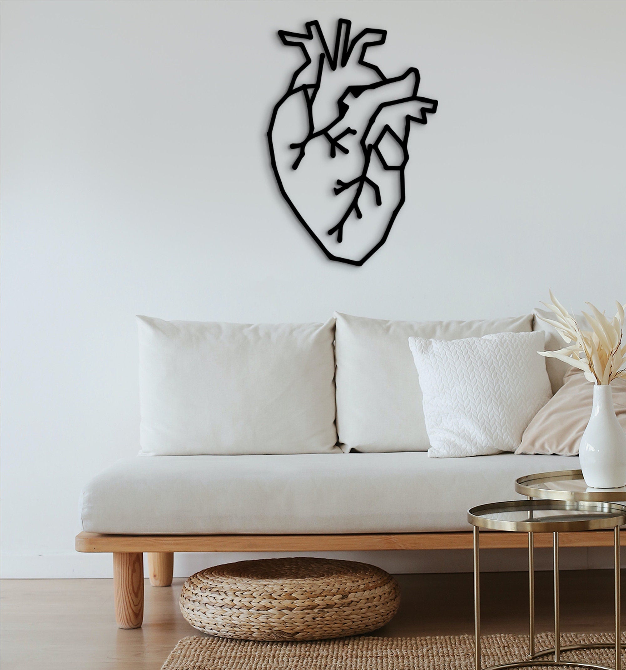 Geometric Human Heart Wall Decor: Healthcare Gift, Medical Art