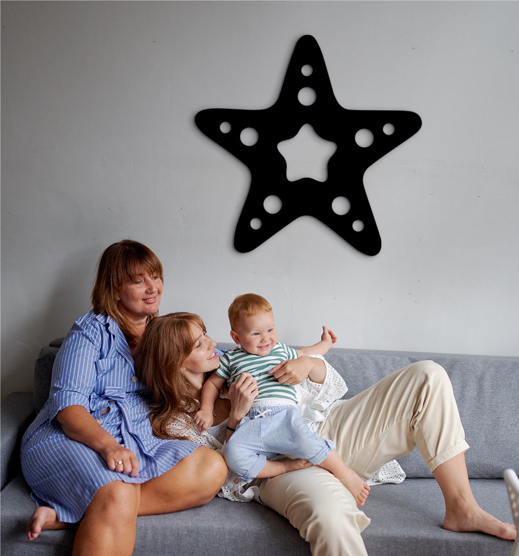 Starfish Wood Wall Decor: 3D Shadow Art