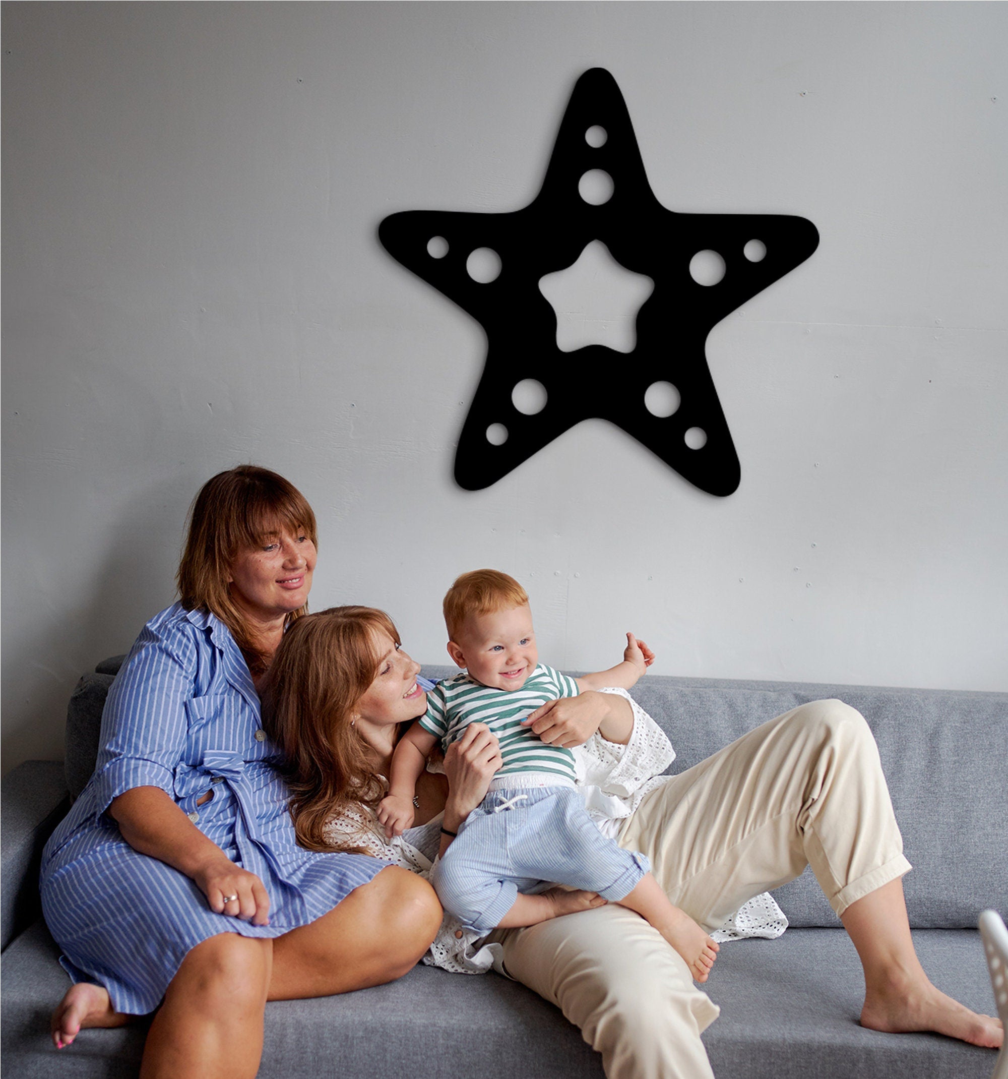 Starfish Wood Wall Decor: 3D Shadow Art