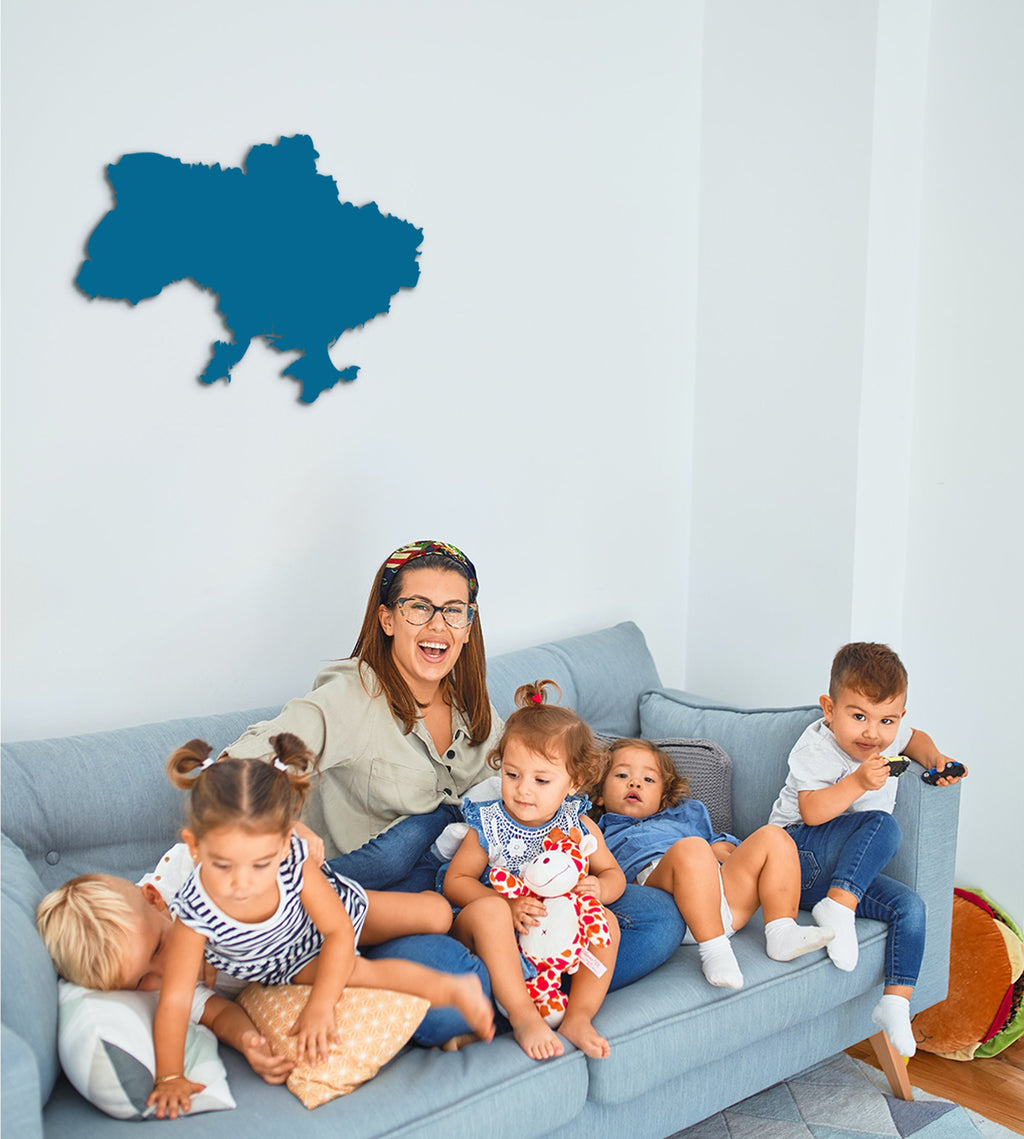 Ukraine Map Wood Wall Art - National Flag Decor