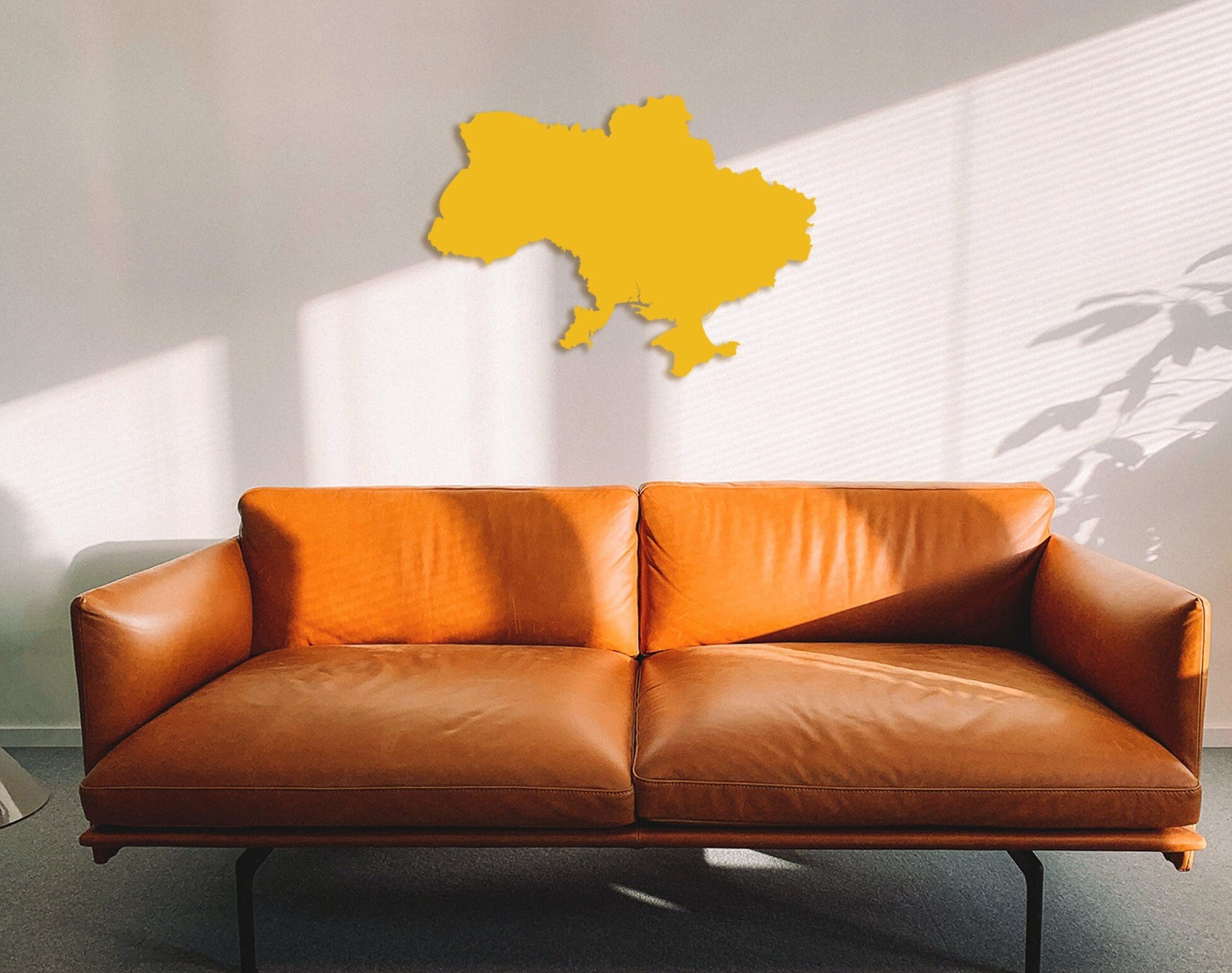 Ukraine Map Wood Wall Art - National Flag Decor