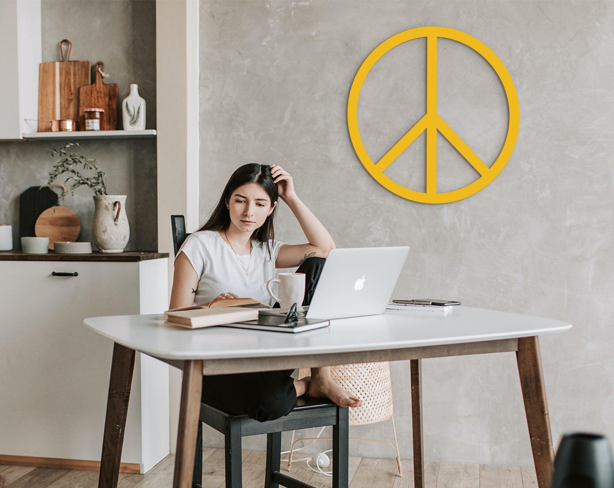 Wood Peace Sign Wall Art: Hippie Home Decor