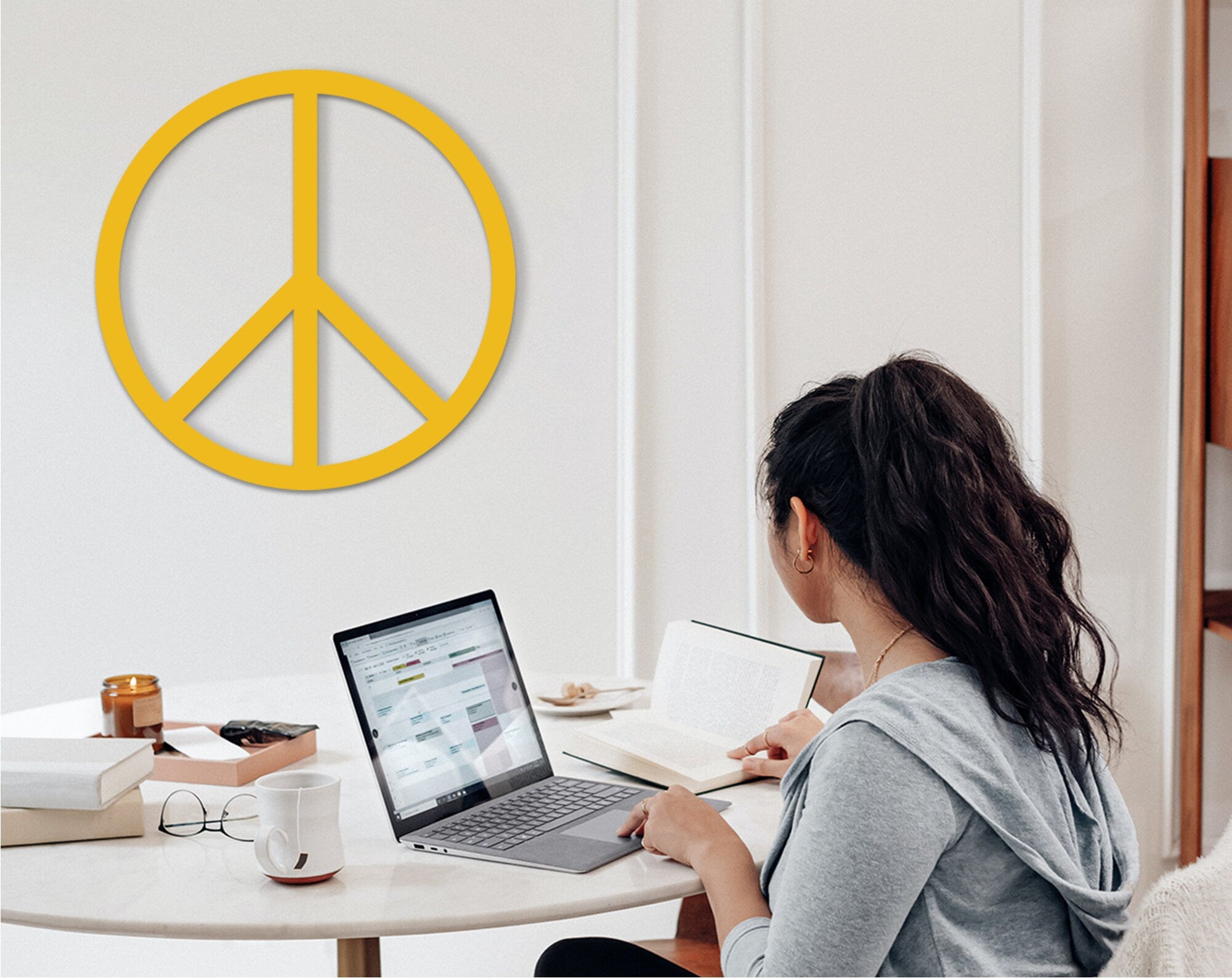 Wood Peace Sign Wall Art: Hippie Home Decor