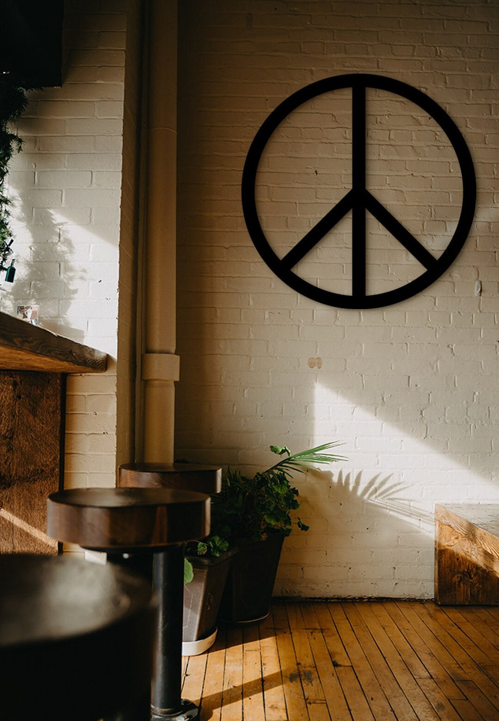 Wood Peace Sign Wall Art: Hippie Home Decor