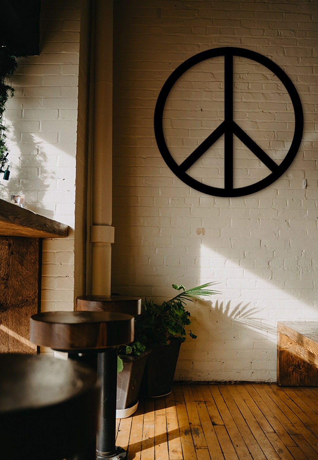 Wood Peace Sign Wall Art: Hippie Home Decor
