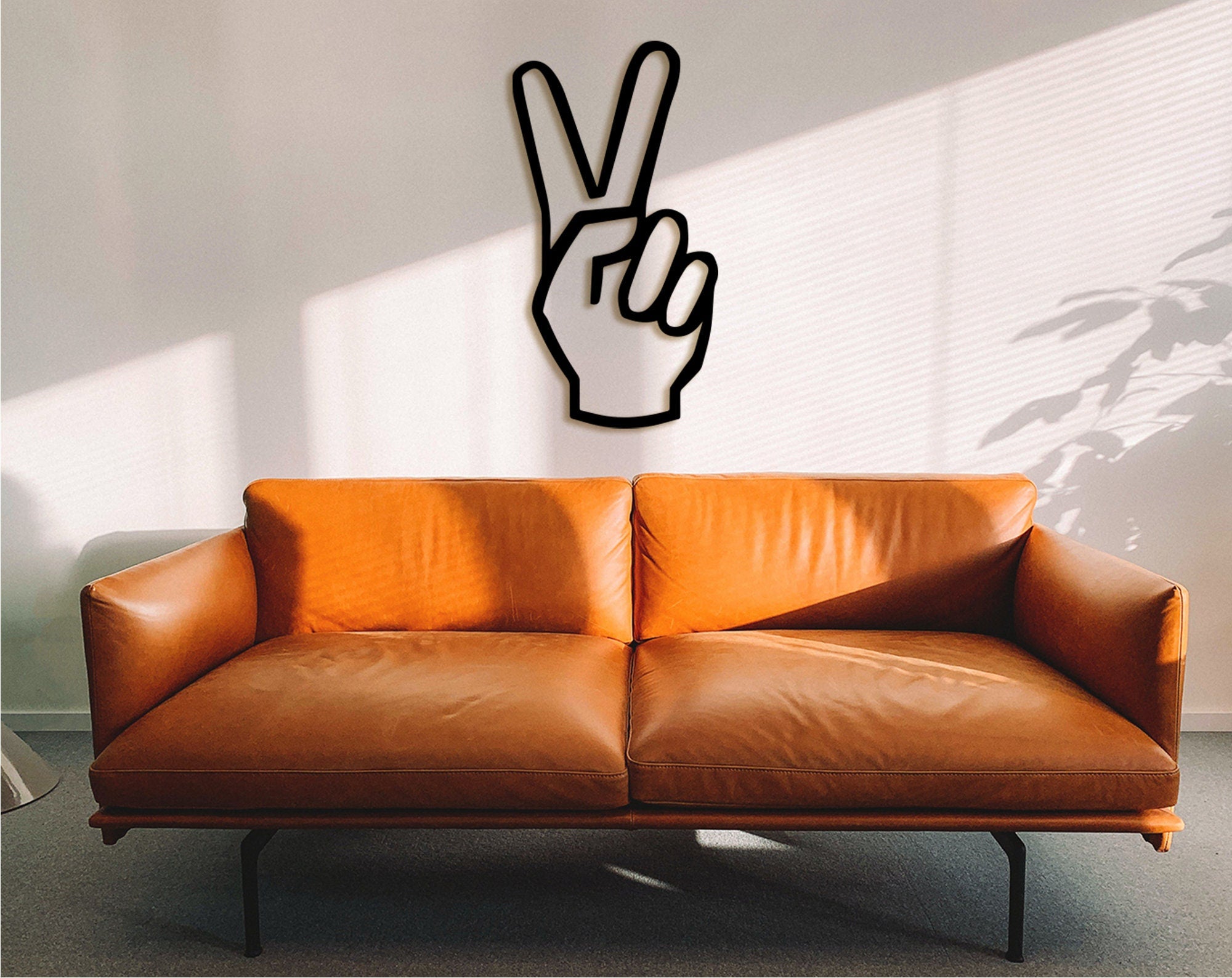 Hand Wall Wood Art Decor: Peace Sign Hanging