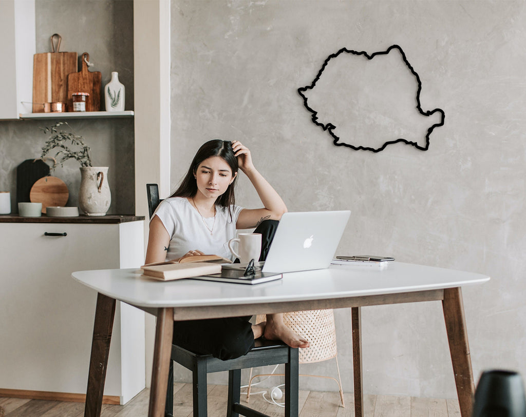 3D Wooden Romania Map Wall Art: Laser Cut Home Decor