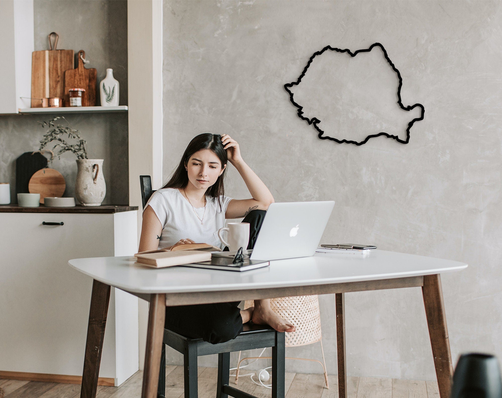 3D Wooden Romania Map Wall Art: Laser Cut Home Decor