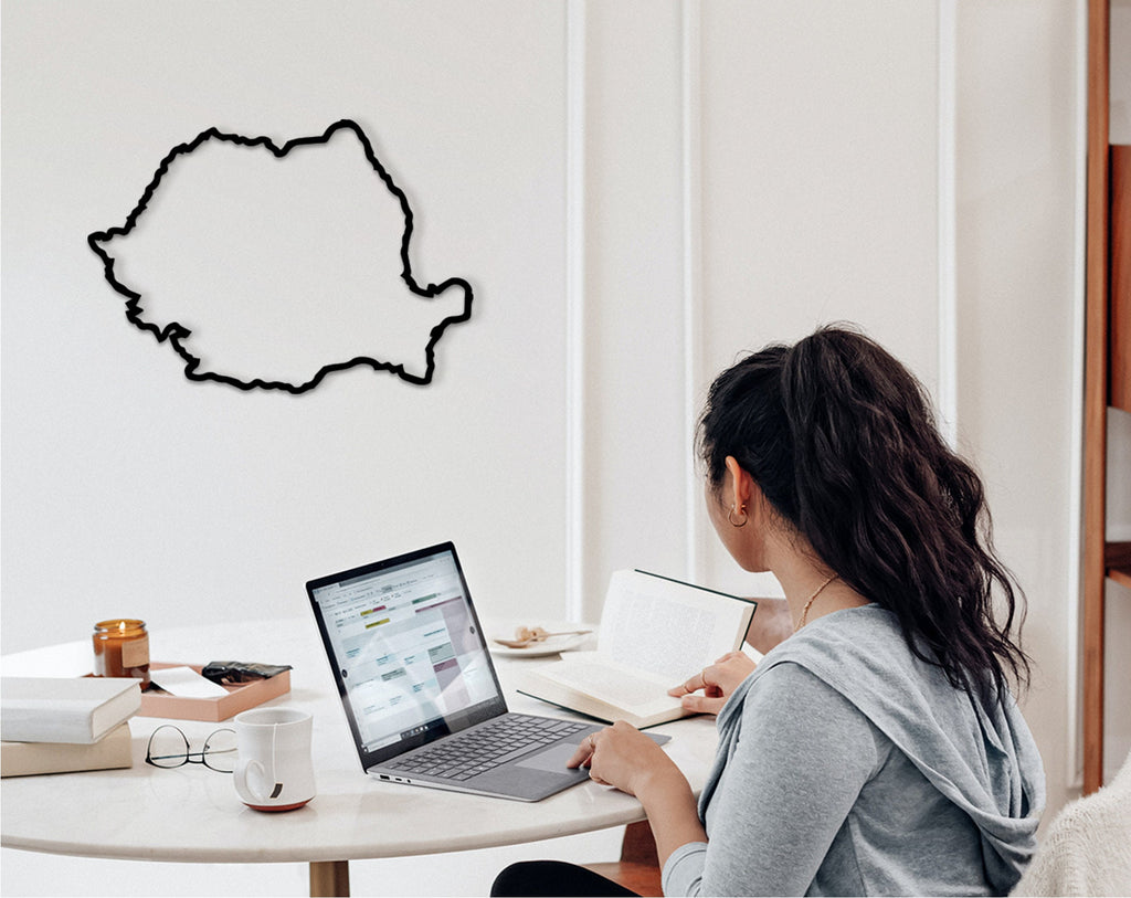 3D Wooden Romania Map Wall Art: Laser Cut Home Decor