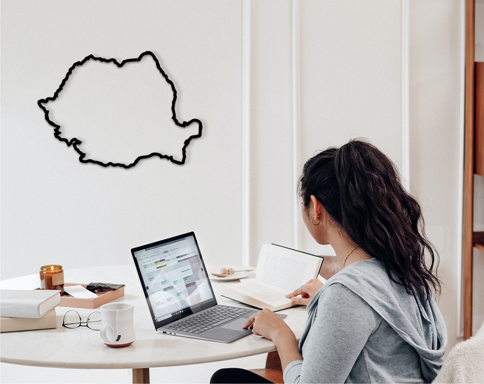 3D Wooden Romania Map Wall Art: Laser Cut Home Decor