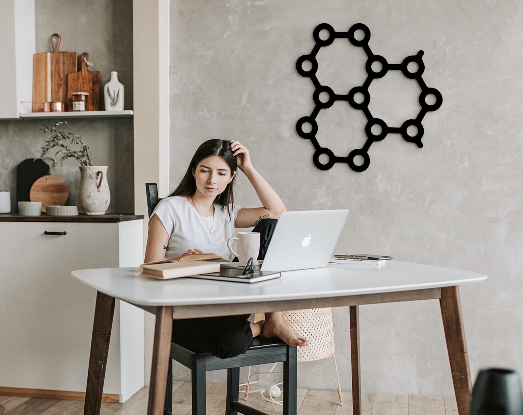Adrenaline Molecule Wood Wall Art: Chemistry Gift