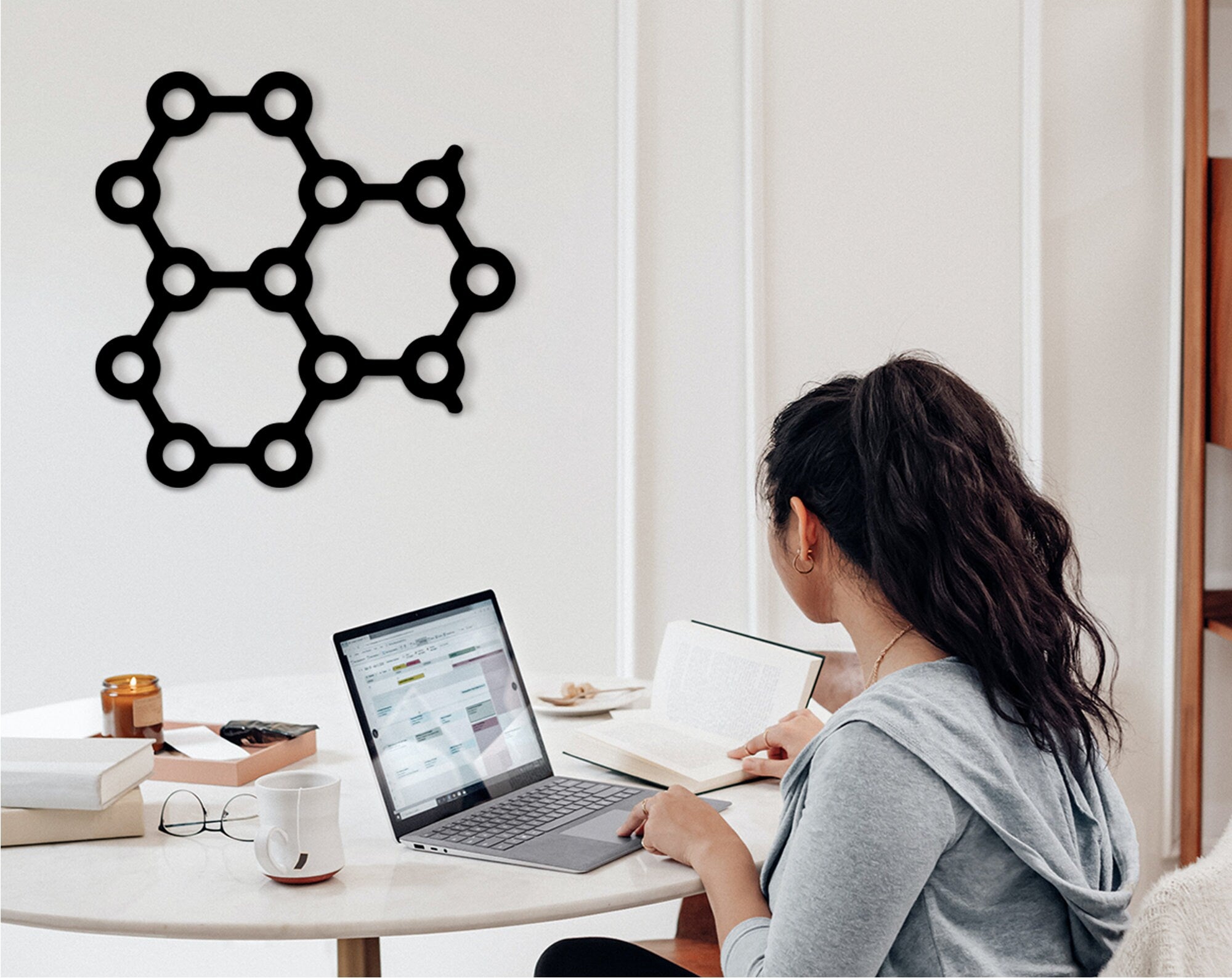 Adrenaline Molecule Wood Wall Art: Chemistry Gift