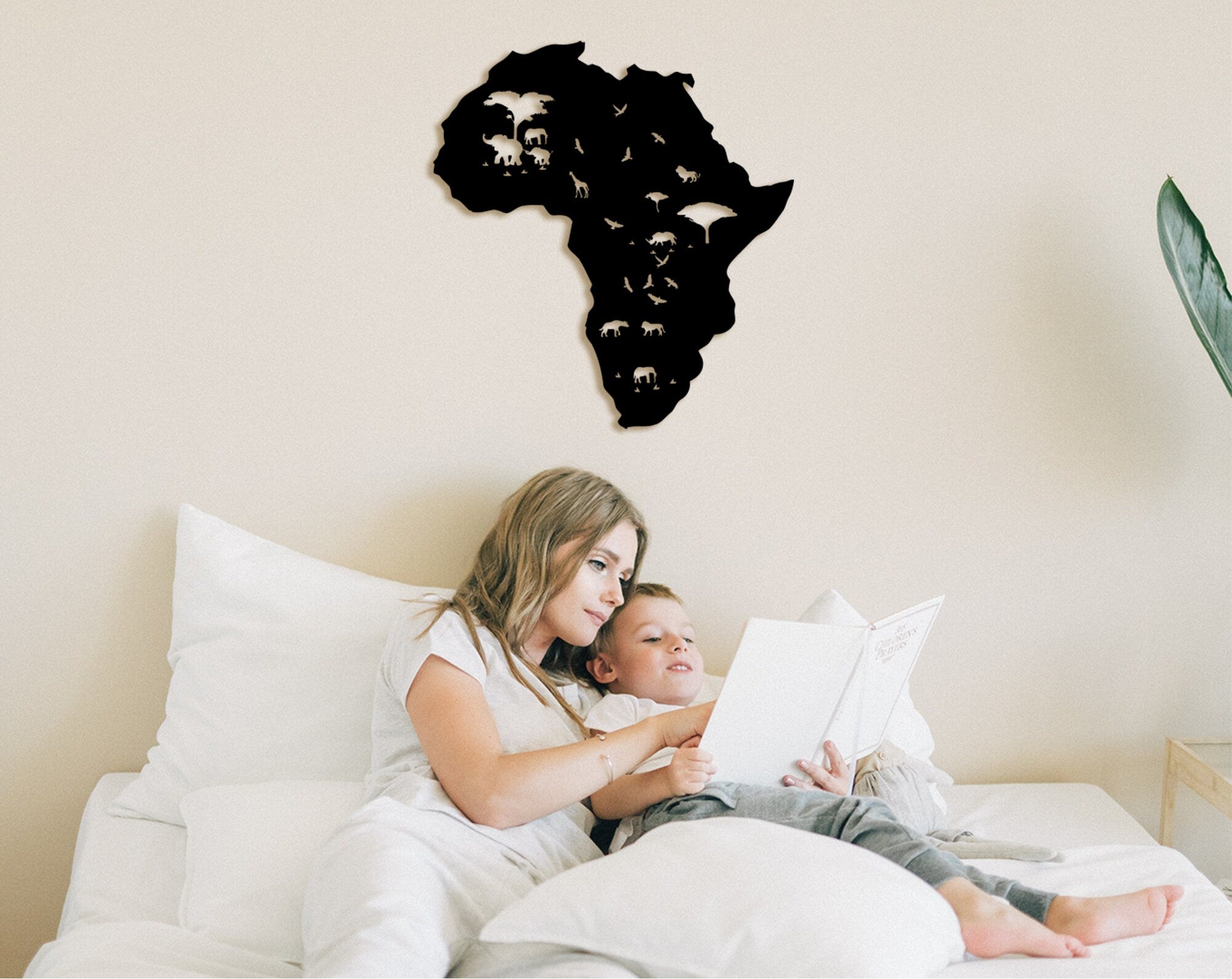 Africa Map Wood Wall Art: 3D Shadow Decor