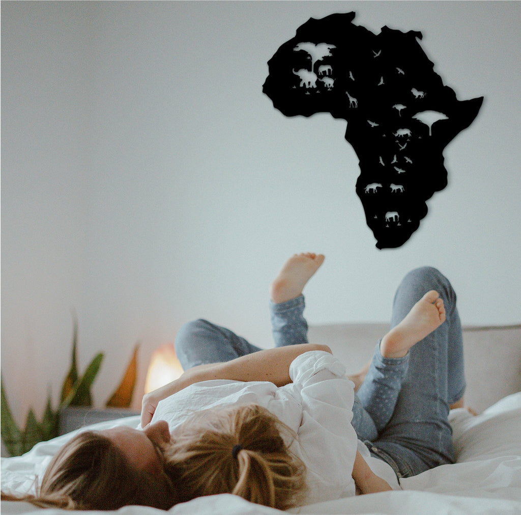 Africa Map Wood Wall Art: 3D Shadow Decor