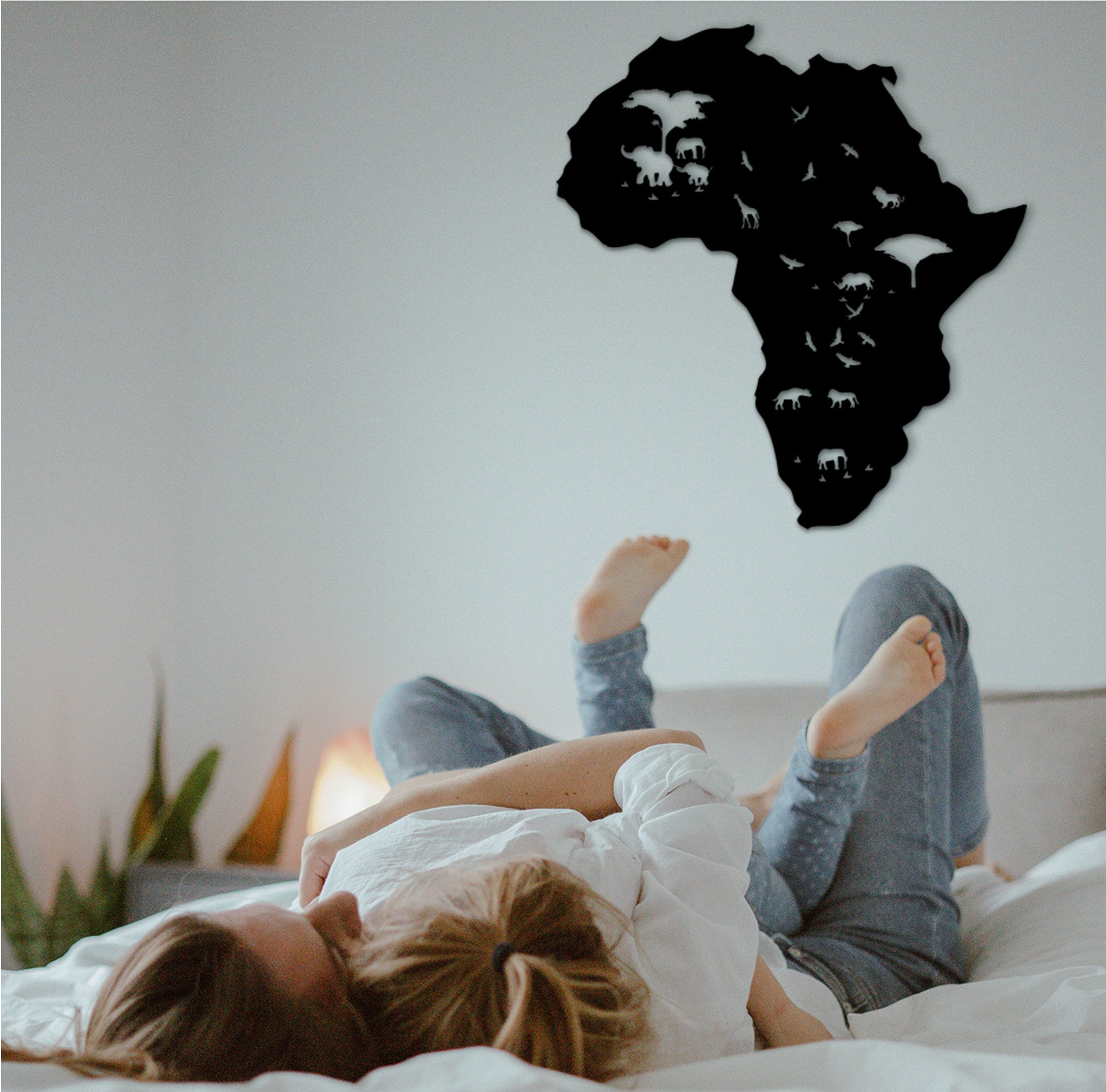 Africa Map Wood Wall Art: 3D Shadow Decor