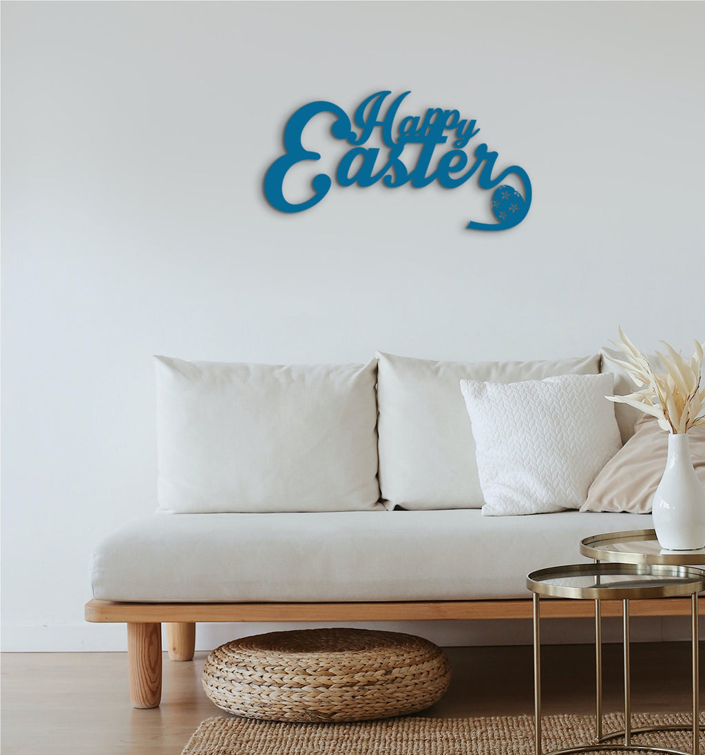 Happy Easter Wood Wall Decor: Laser Cut Holiday Art