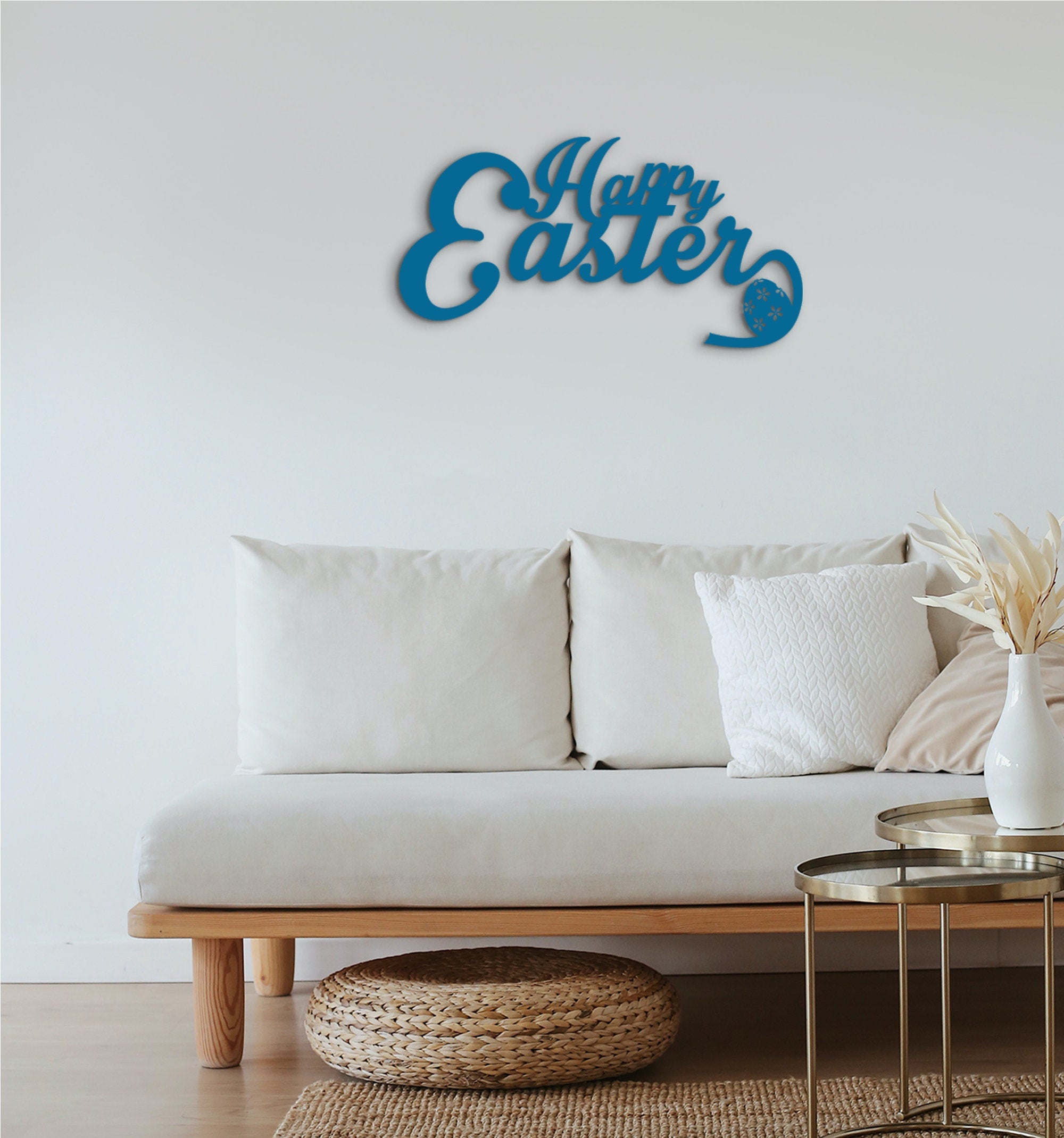 Happy Easter Wood Wall Decor: Laser Cut Holiday Art