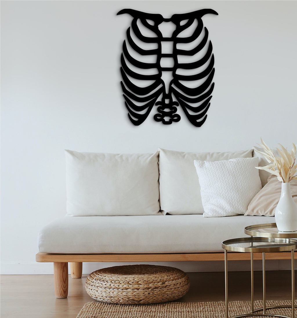 Rib Cage Wood Wall Art: Anatomical Heart Medical Decor