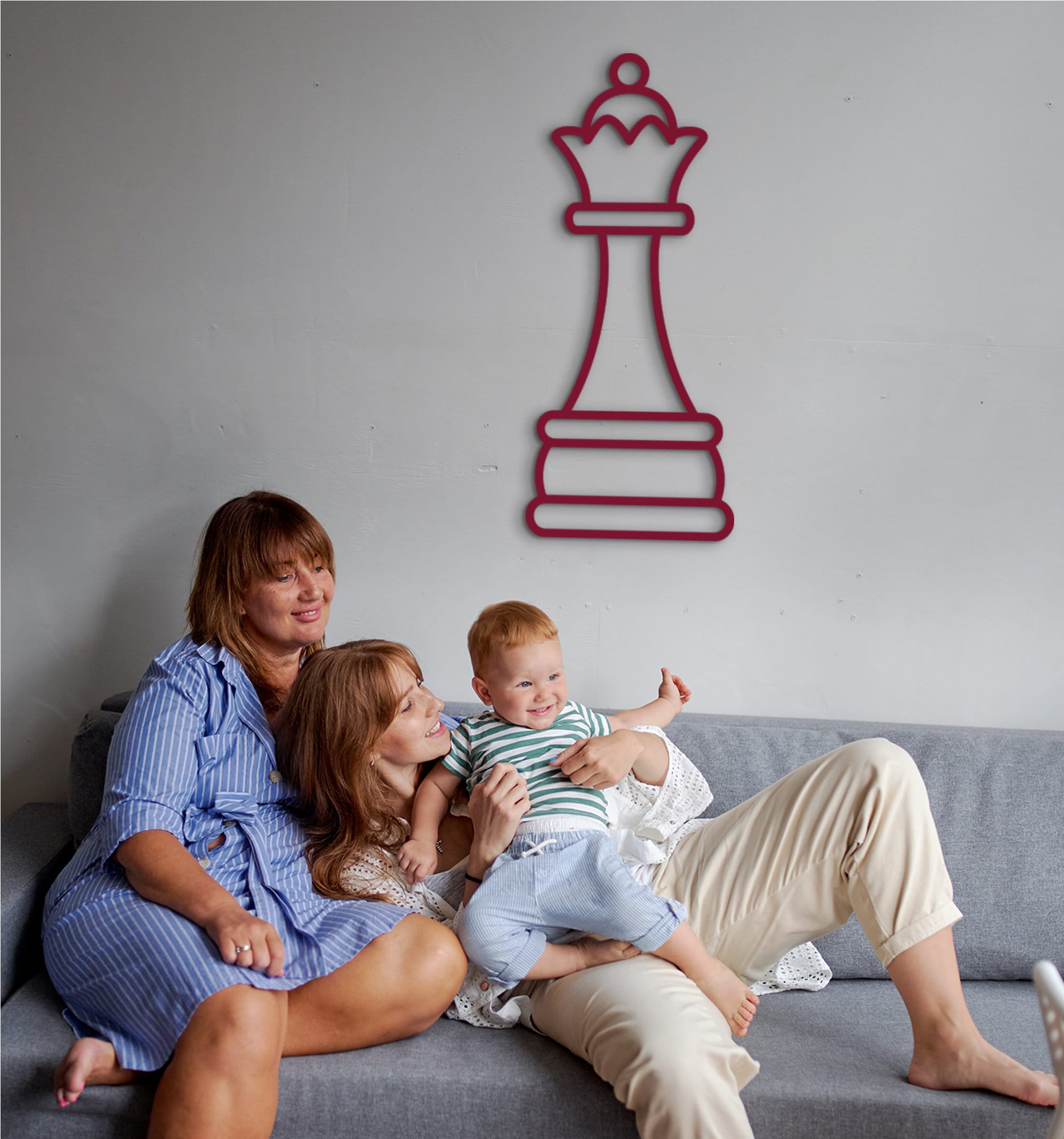 3D Chess Queen Wall Decor: Laser Cut Wood Art