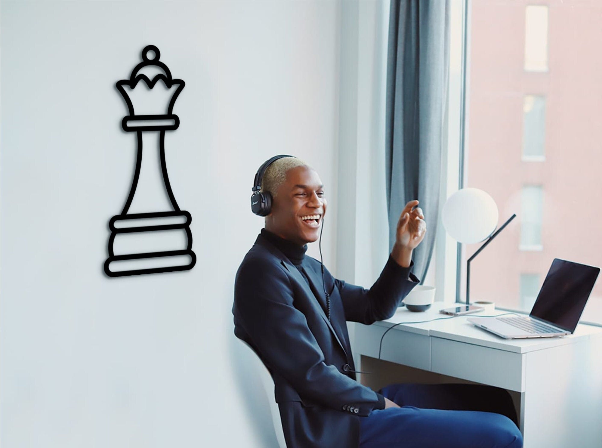 3D Chess Queen Wall Decor: Laser Cut Wood Art