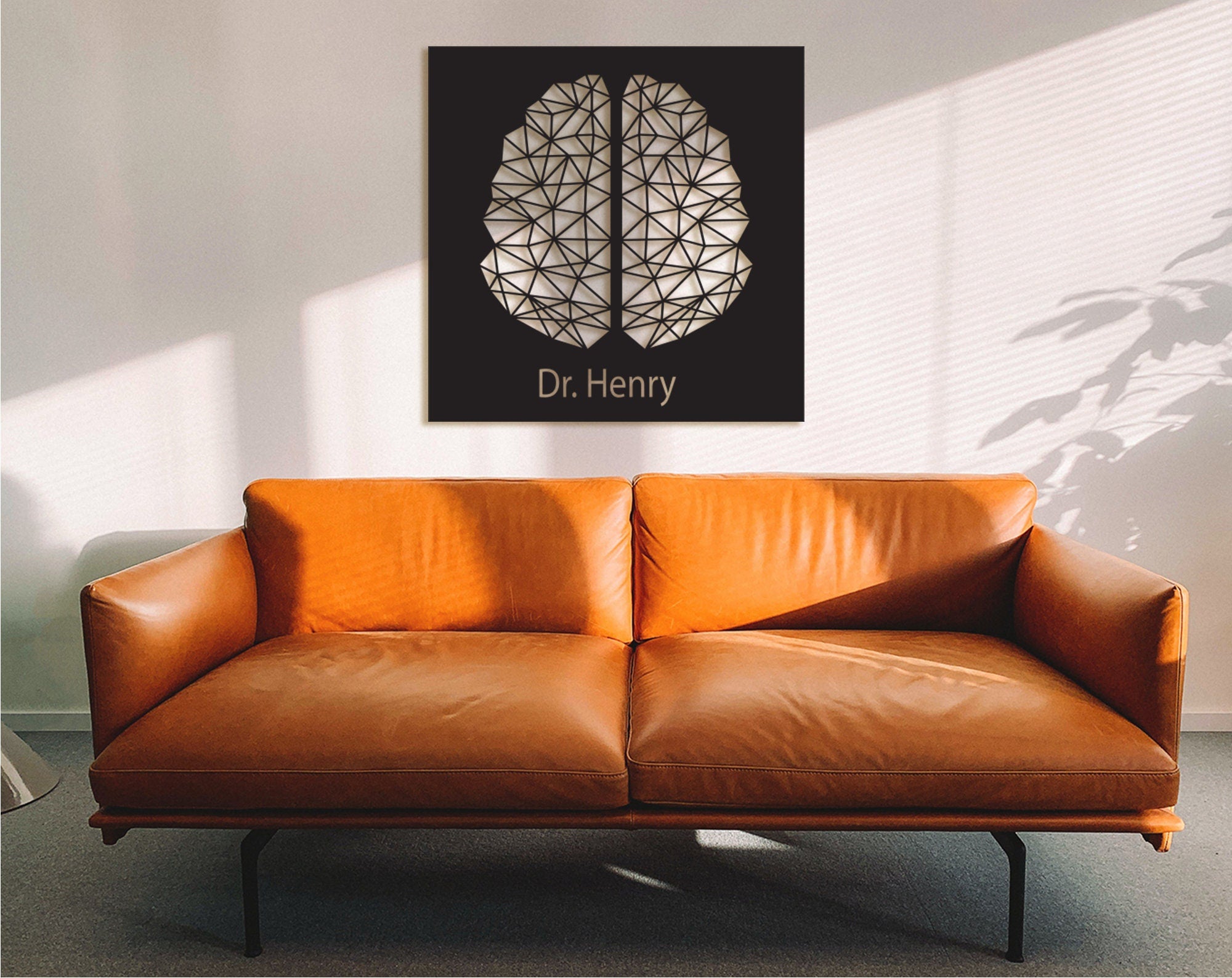Laser Cut Wood Brain Art: Neurology Office Decor, Digital Brain Artwork