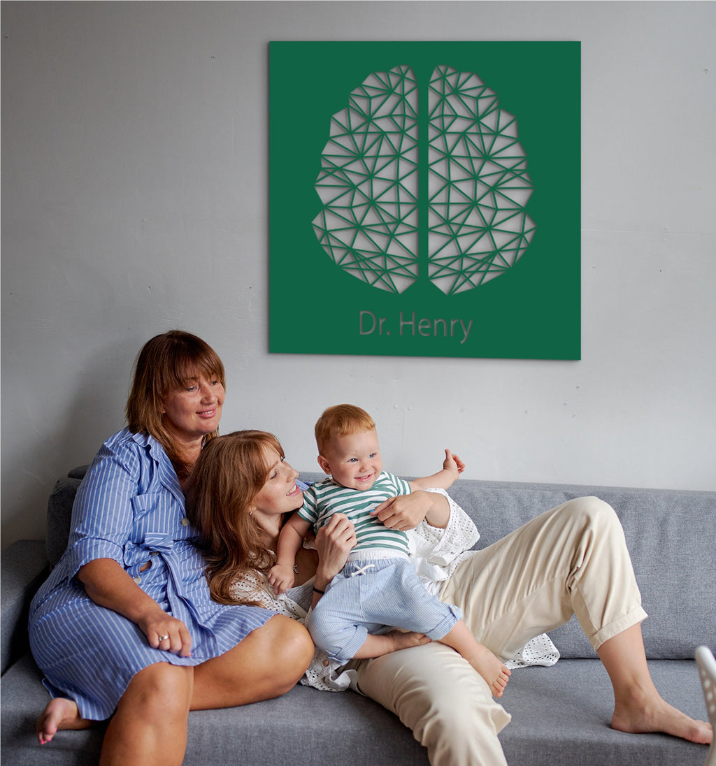Laser Cut Wood Brain Art: Neurology Office Decor, Digital Brain Artwork