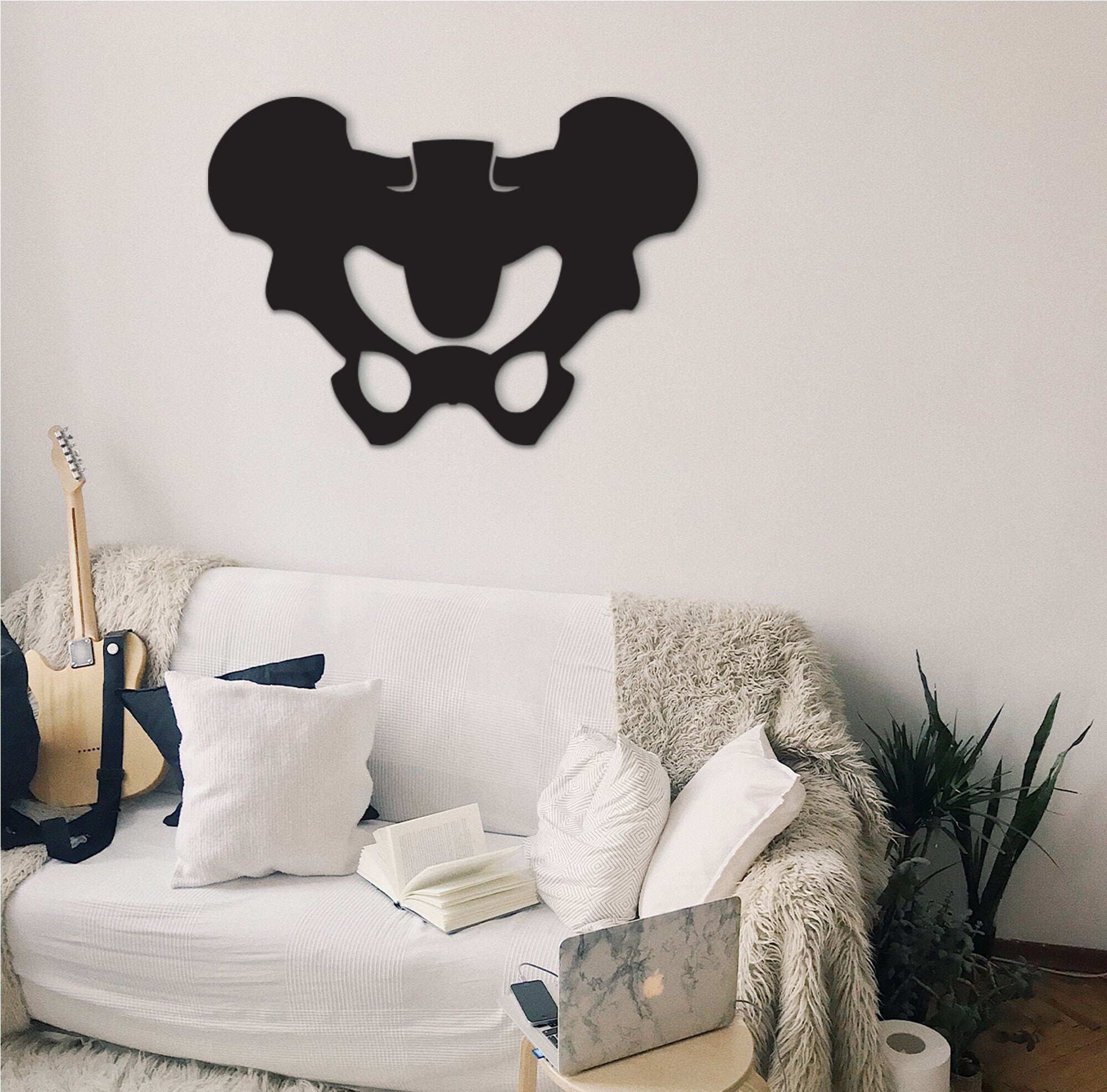 Pelvic Bone Art: 3D Shadow Effect, Medical Office Decor
