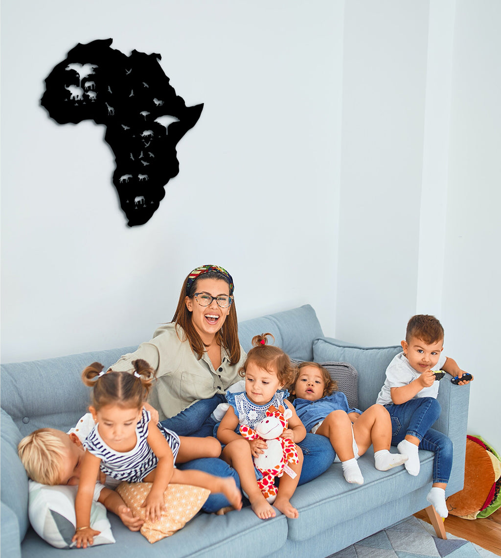 Africa Map Wood Wall Art: 3D Shadow Decor