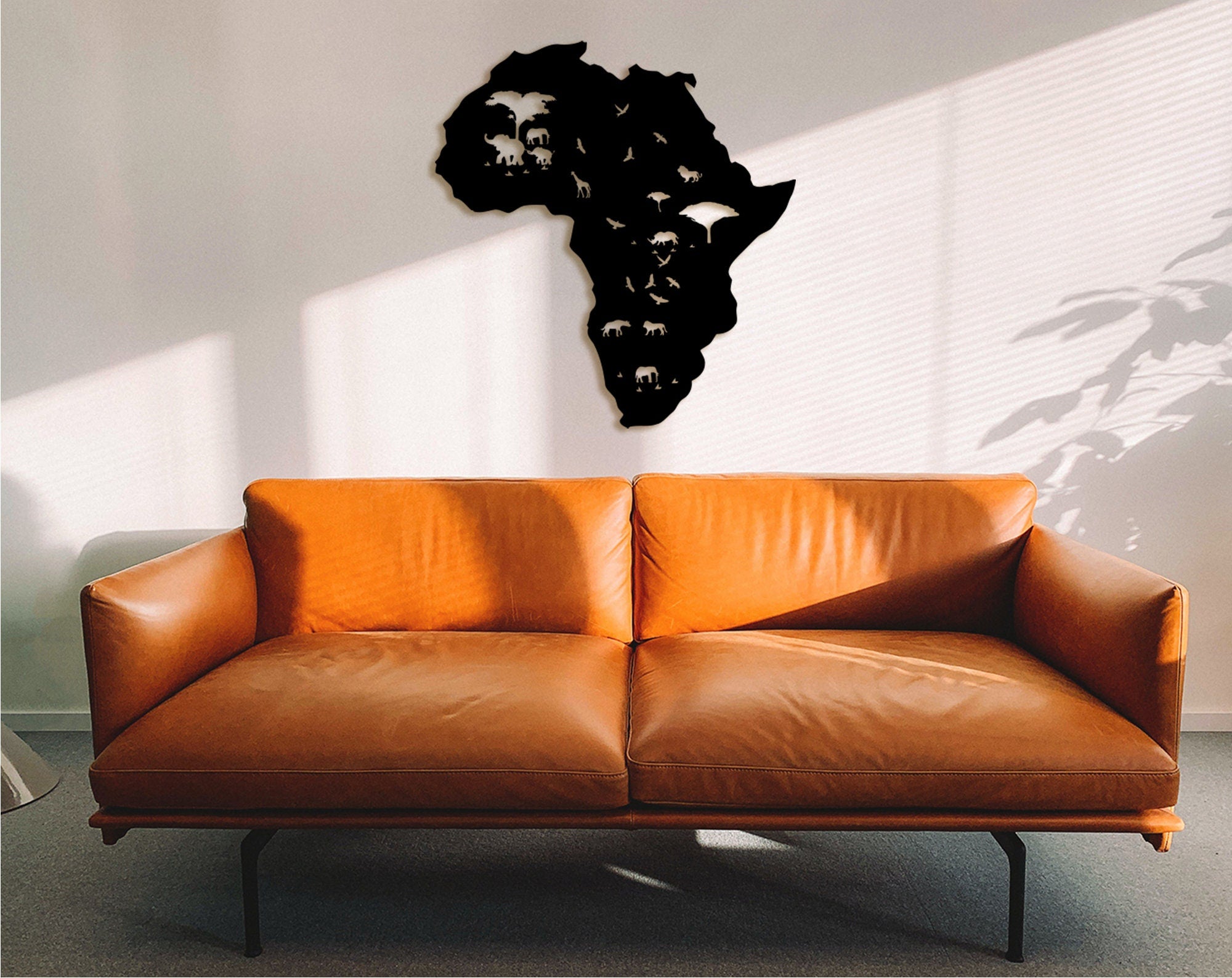 Africa Map Wood Wall Art: 3D Shadow Decor