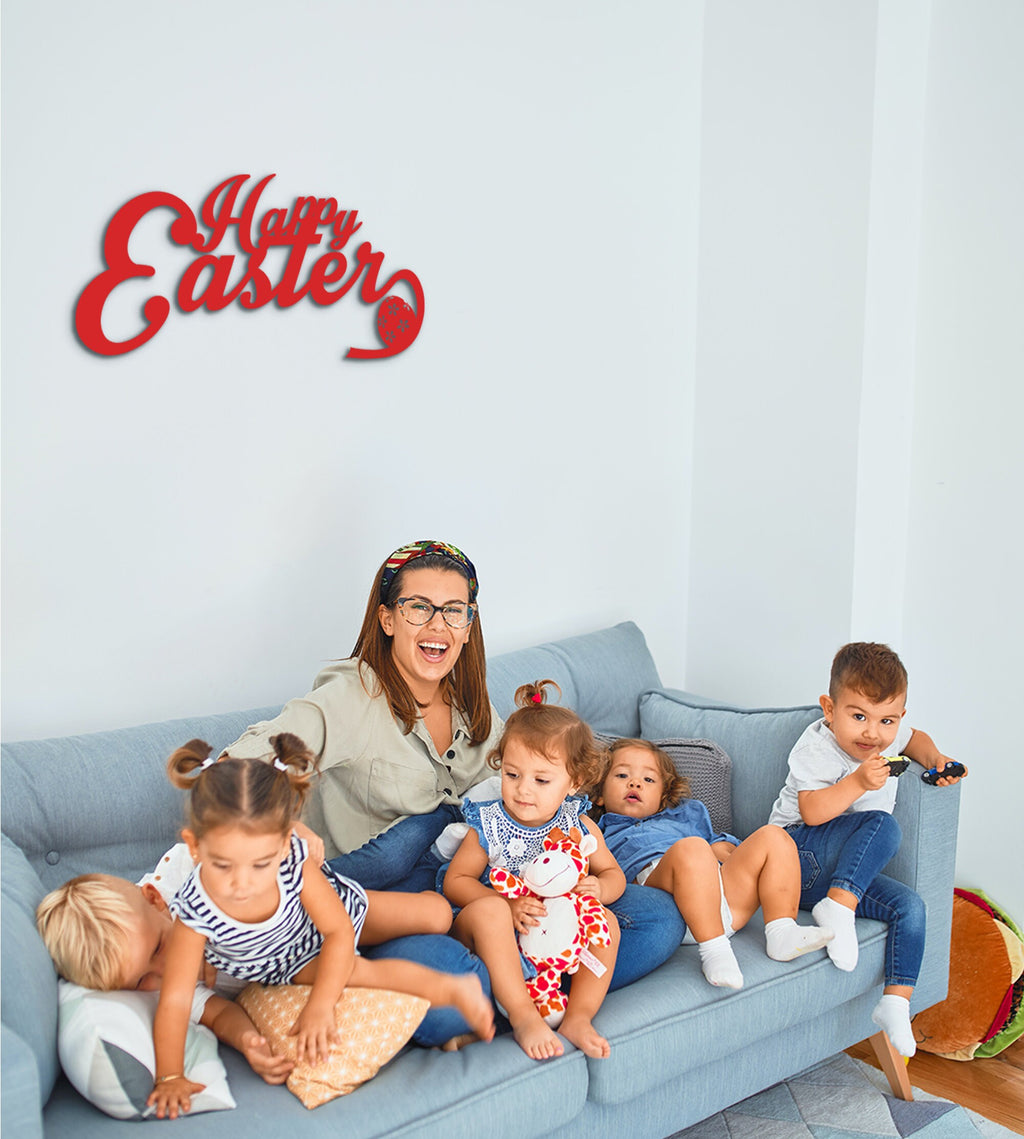 Happy Easter Wood Wall Decor: Laser Cut Holiday Art