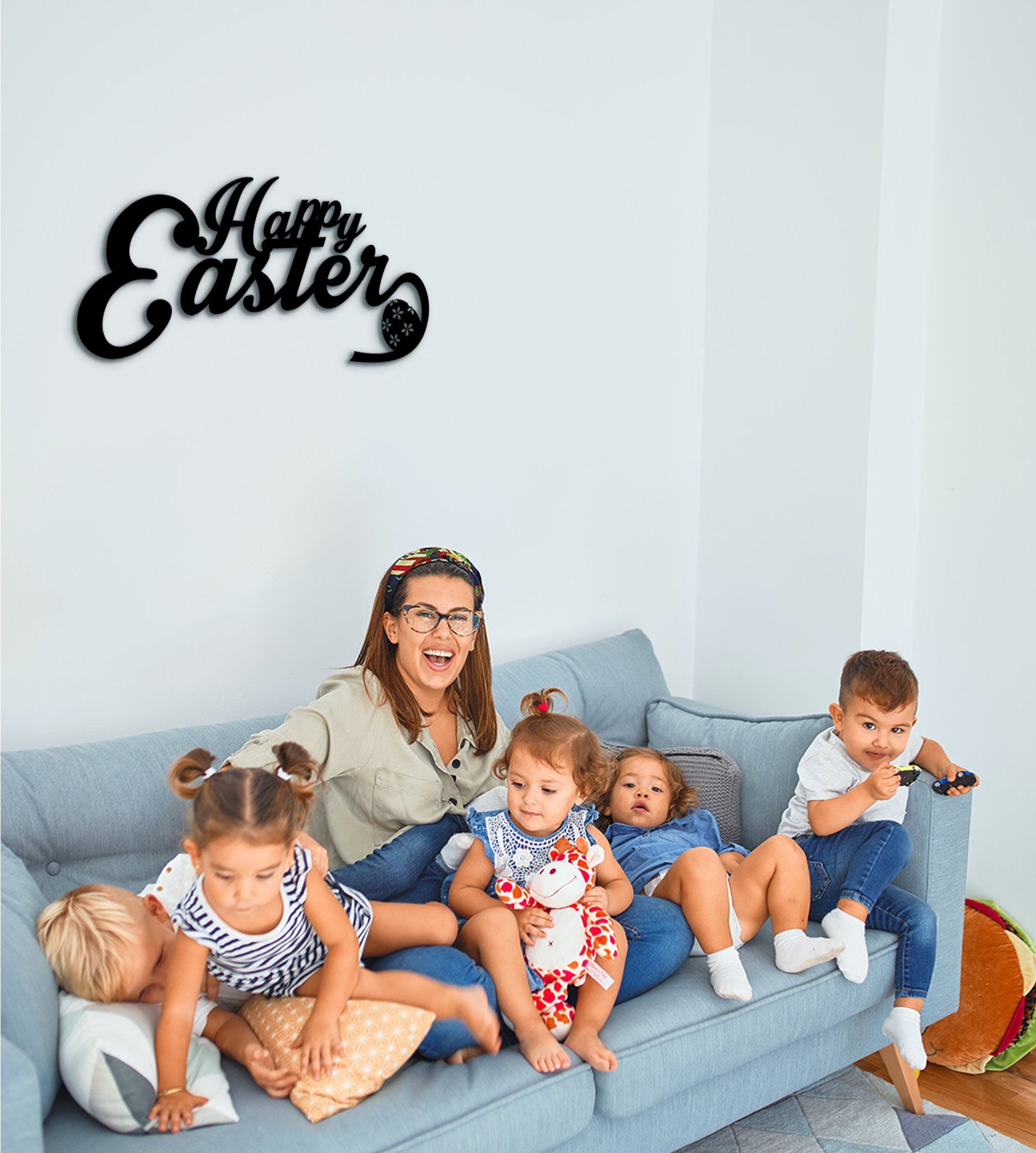 Happy Easter Wood Wall Decor: Laser Cut Holiday Art