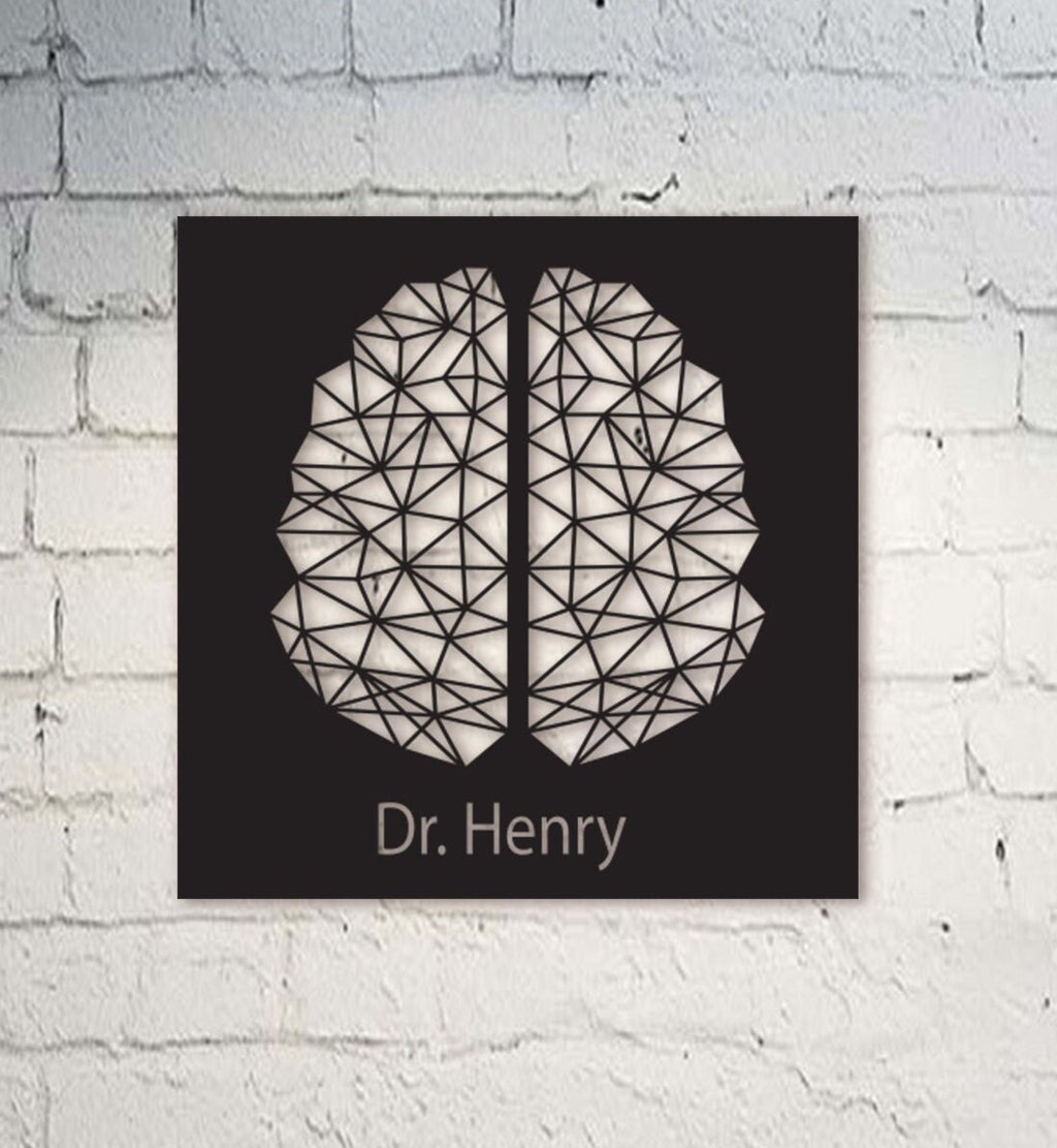Laser Cut Wood Brain Art: Neurology Office Decor, Digital Brain Artwork