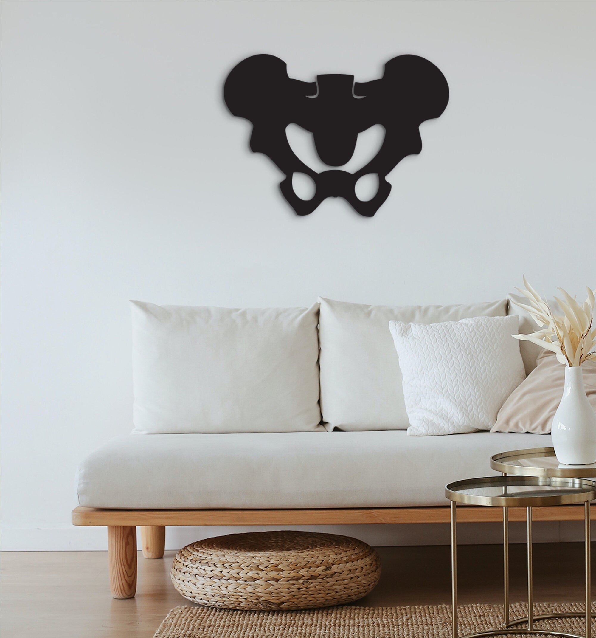 Pelvic Bone Art: 3D Shadow Effect, Medical Office Decor