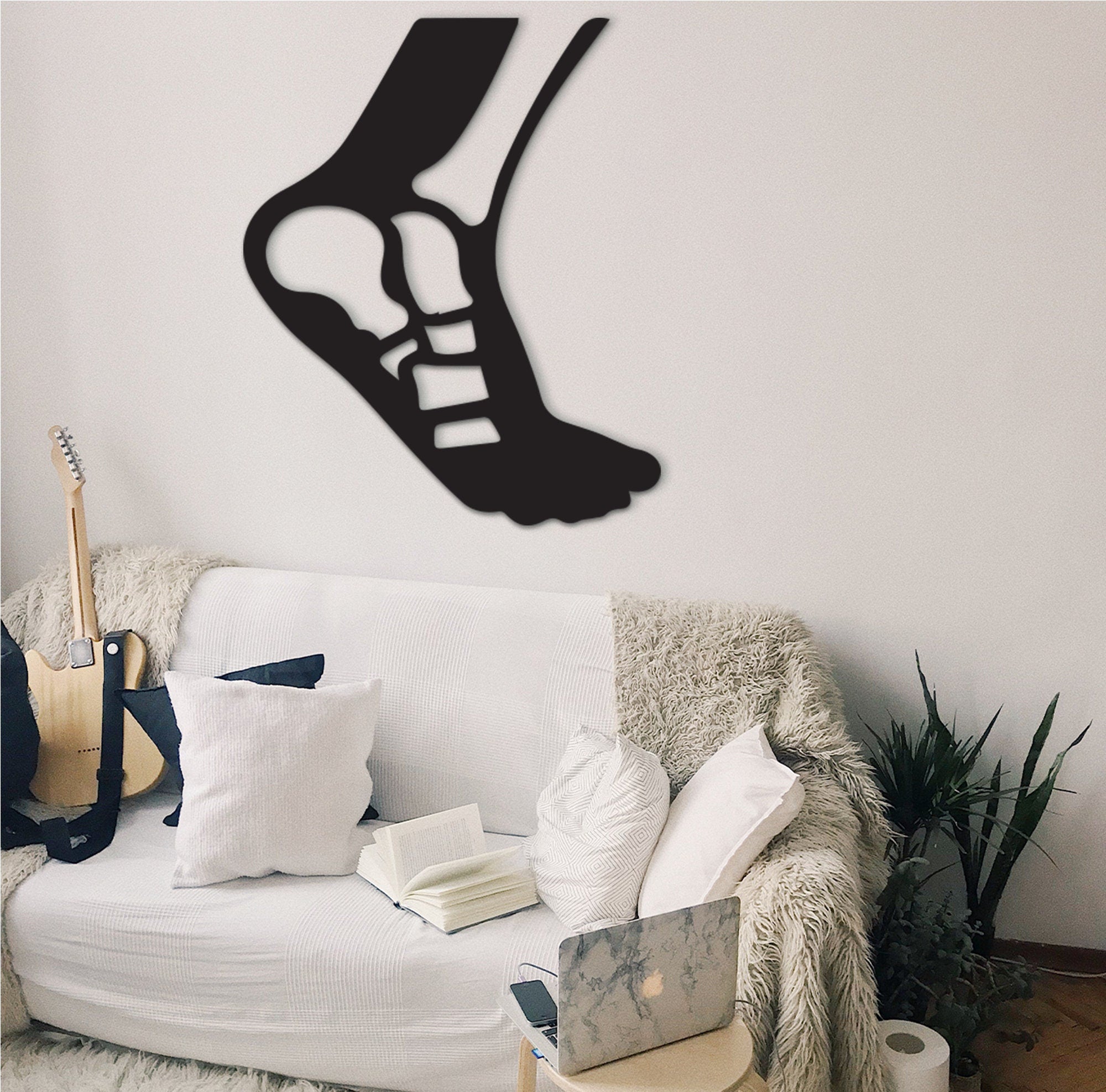 Foot Bone Wood Wall Art: 3D Shadow Decor