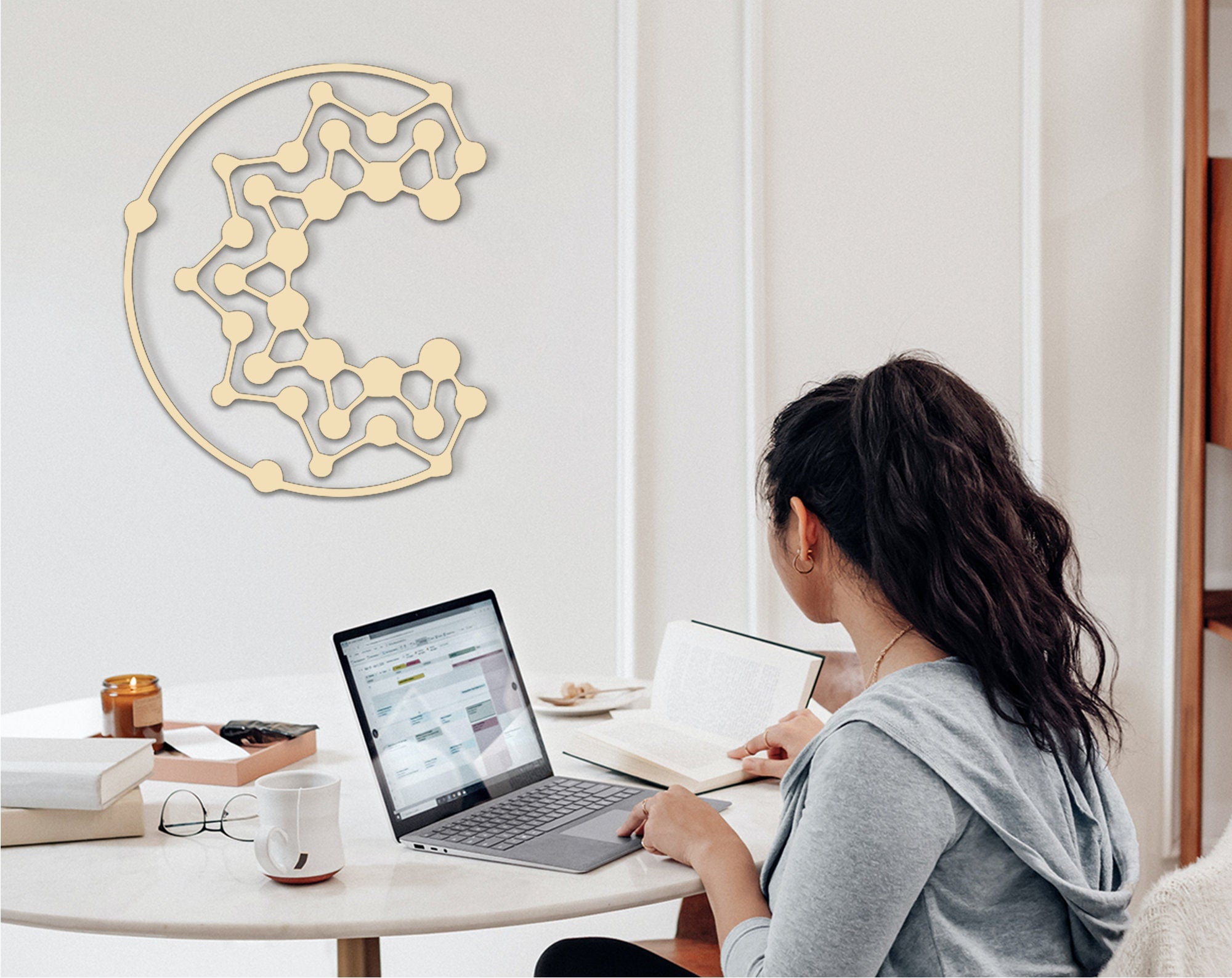 3D Moon Phases Wall Art: Laser Cut Lunar Decor