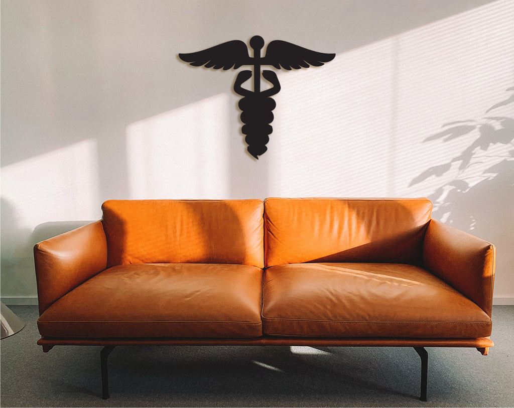 Caduceus Doctor Wood Wall Art: Medical Office Decor