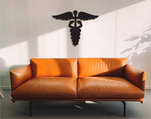 Caduceus Doctor Wood Wall Art: Medical Office Decor