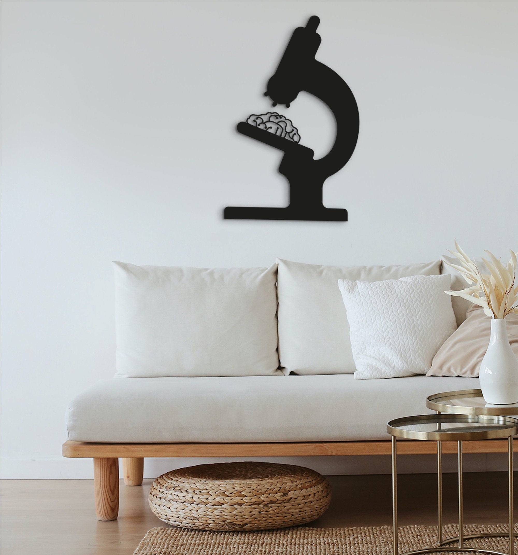 Microscope Wall Art: 3D Shadow Decor, Science Gift