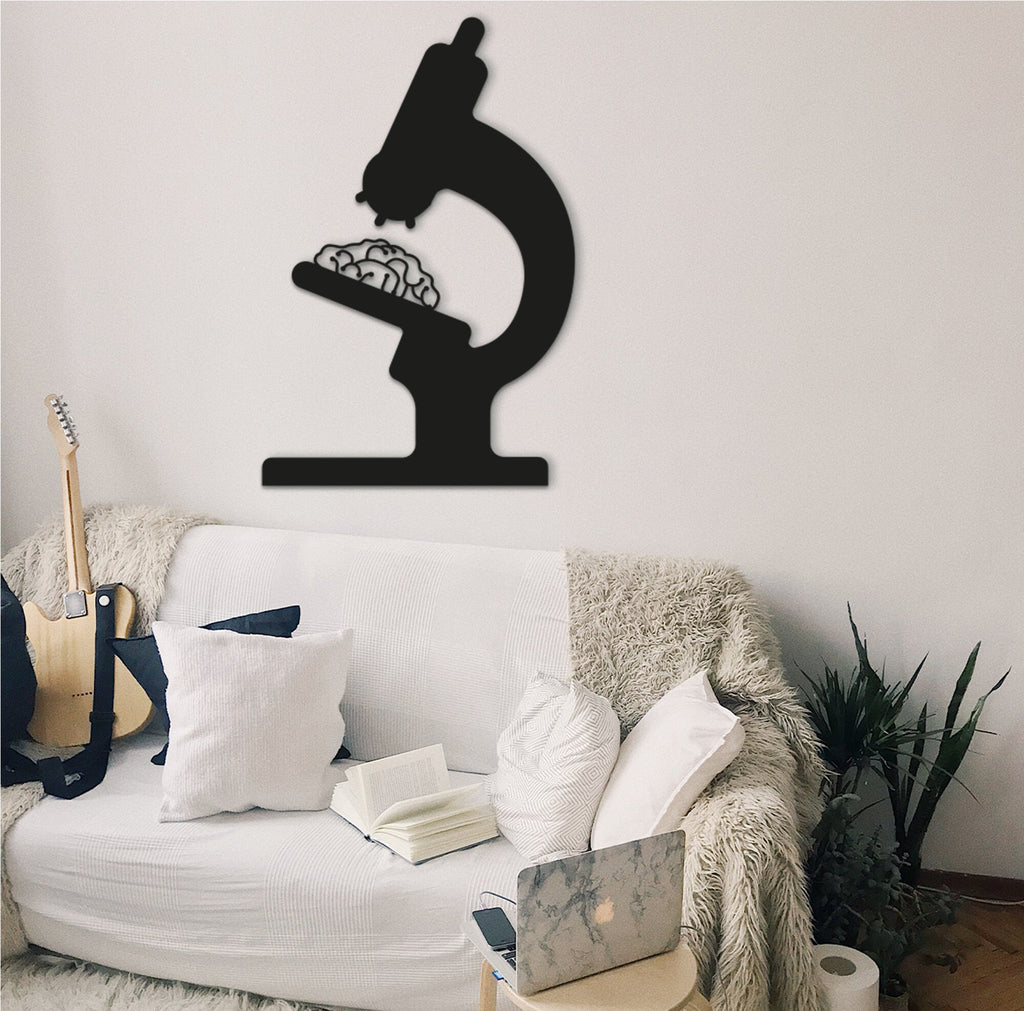 Microscope Wall Art: 3D Shadow Decor, Science Gift