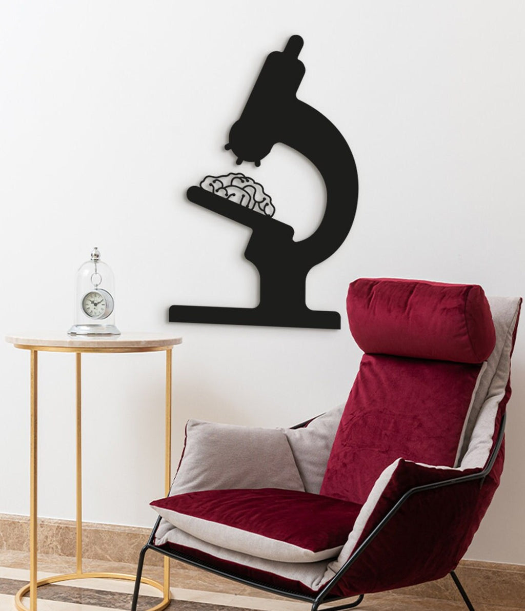 Microscope Wall Art: 3D Shadow Decor, Science Gift