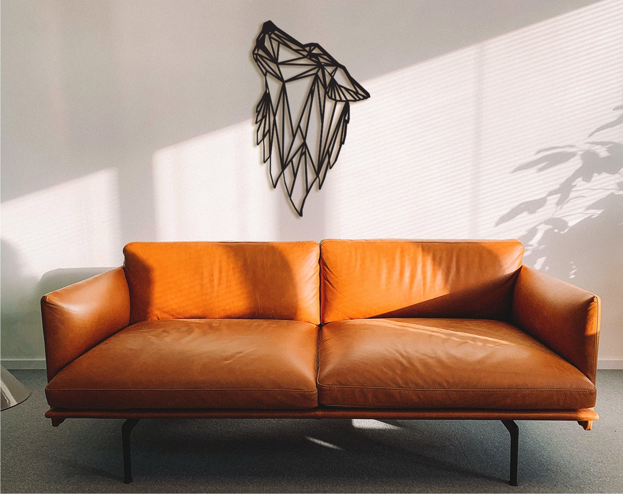 Geometric Wolf Wooden Wall Art: Modern Home Decor